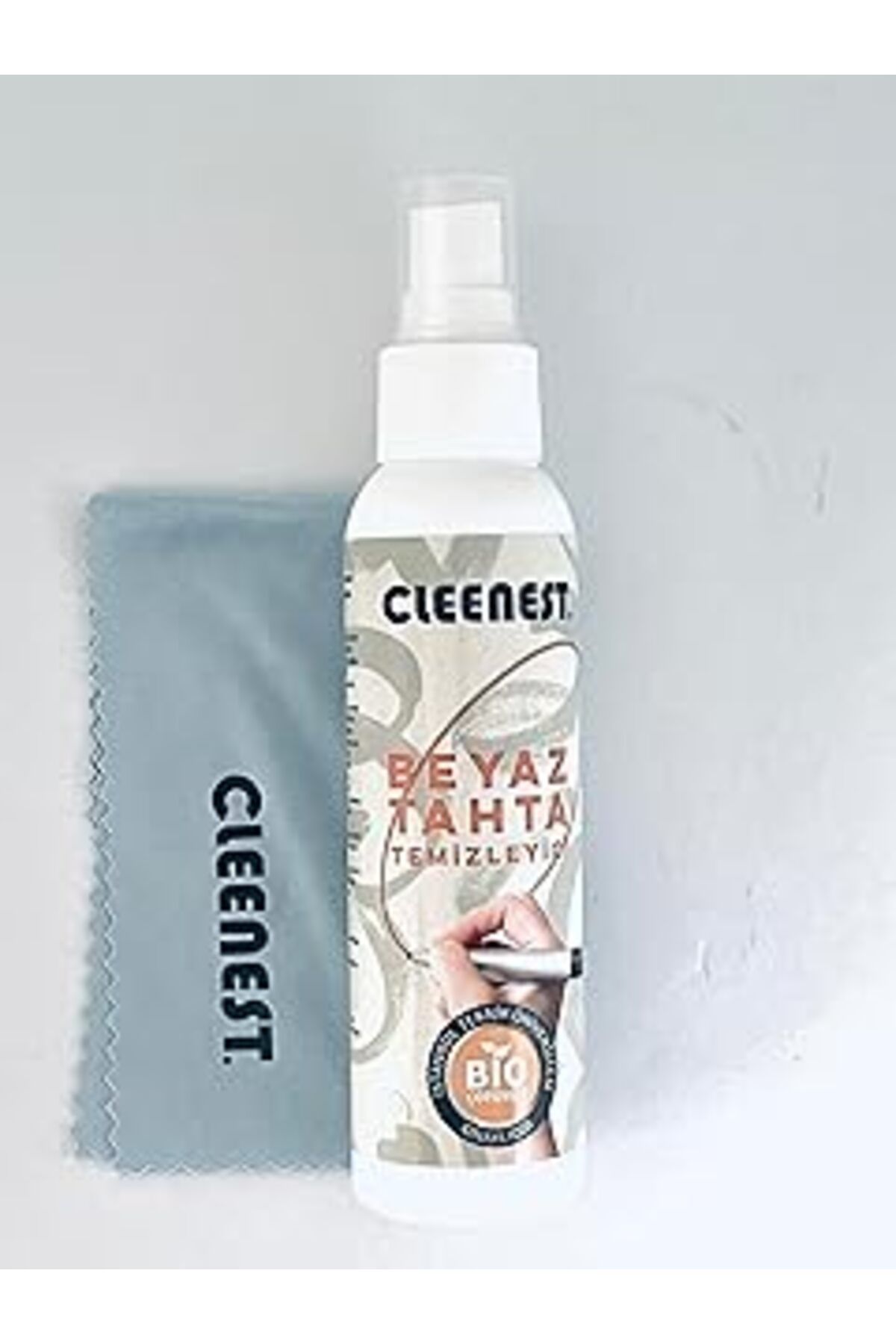 Pazarcan Cleenest Mikrofiber Bezli Kuru Silme Tahtası Temizleyici Sprey, 125ml Beyaz Tahta Gölgeleme Ve Işar