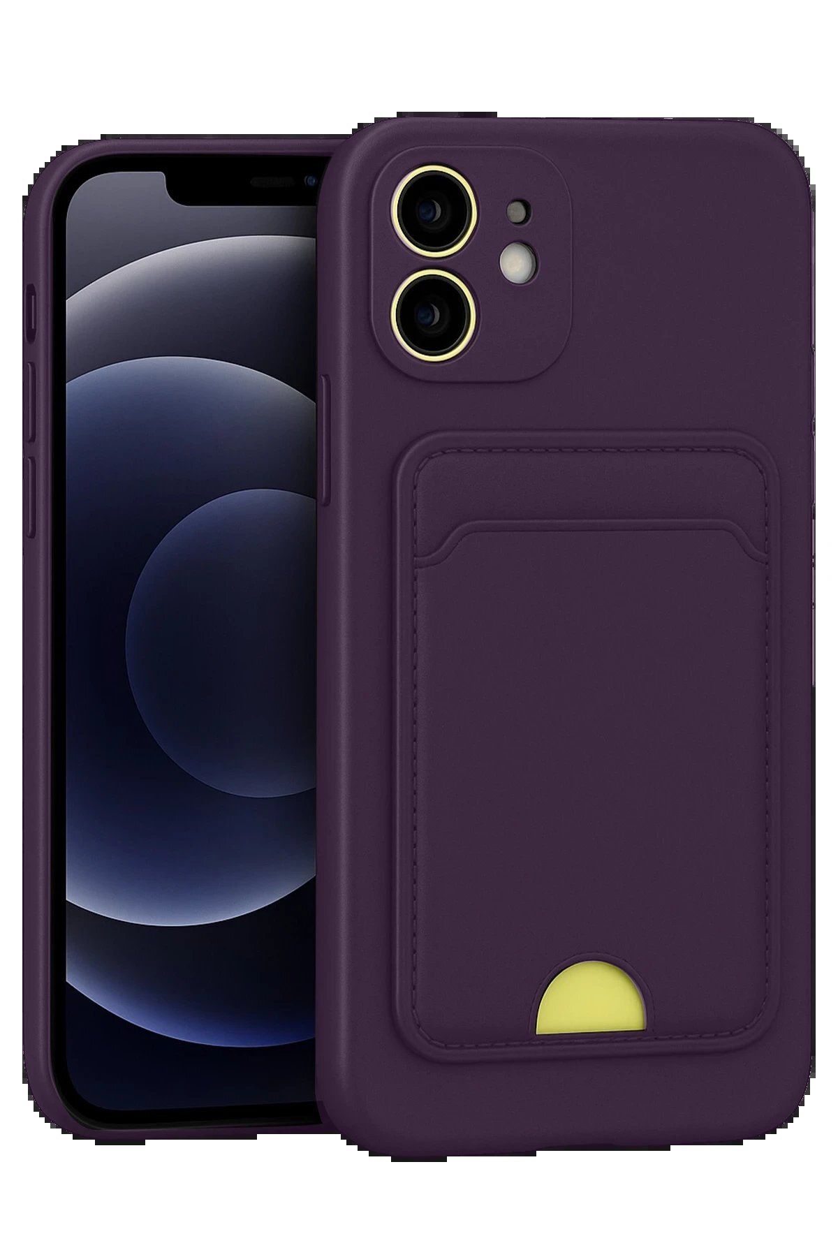 Toptan Bulurum iPhone 11 Kılıf Kelvin Kartvizitli Silikon - Derin Mor