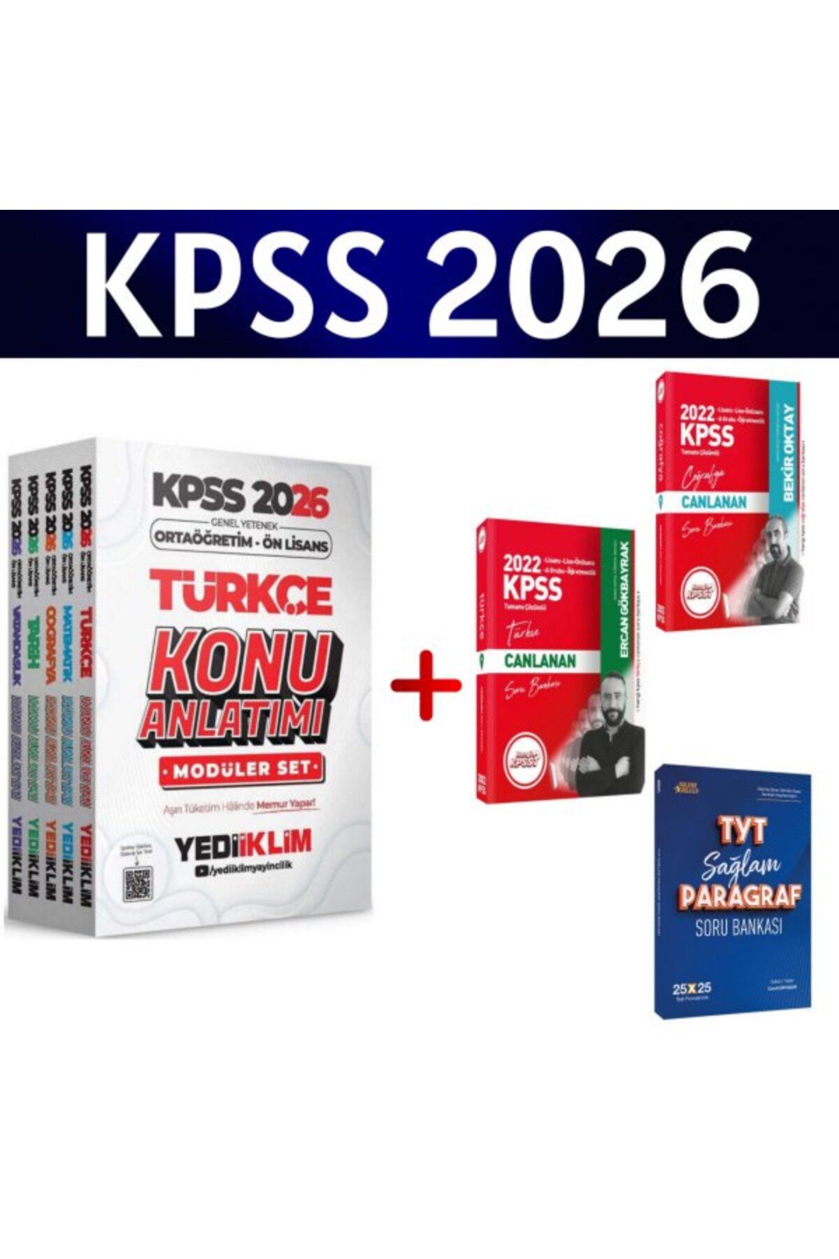 Hangi KPSS Yediiklim 2026 KPSS Lise-Ortaöğretim Ön Lisans Konu + 3 Soru Bankası Hediye