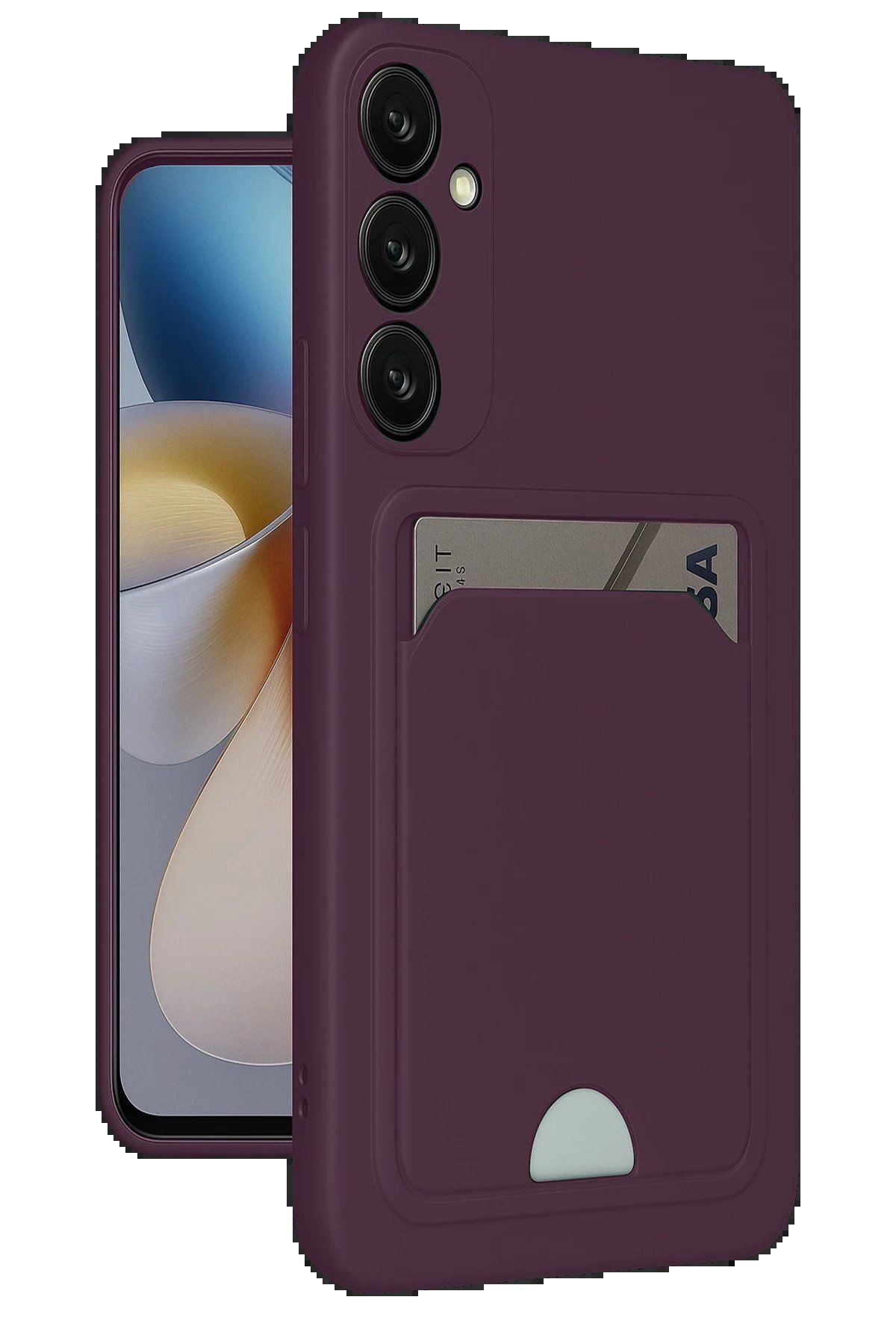 Toptan Bulurum Samsung Galaxy A26 Kılıf Kelvin Kartvizitli Silikon - Derin Mor