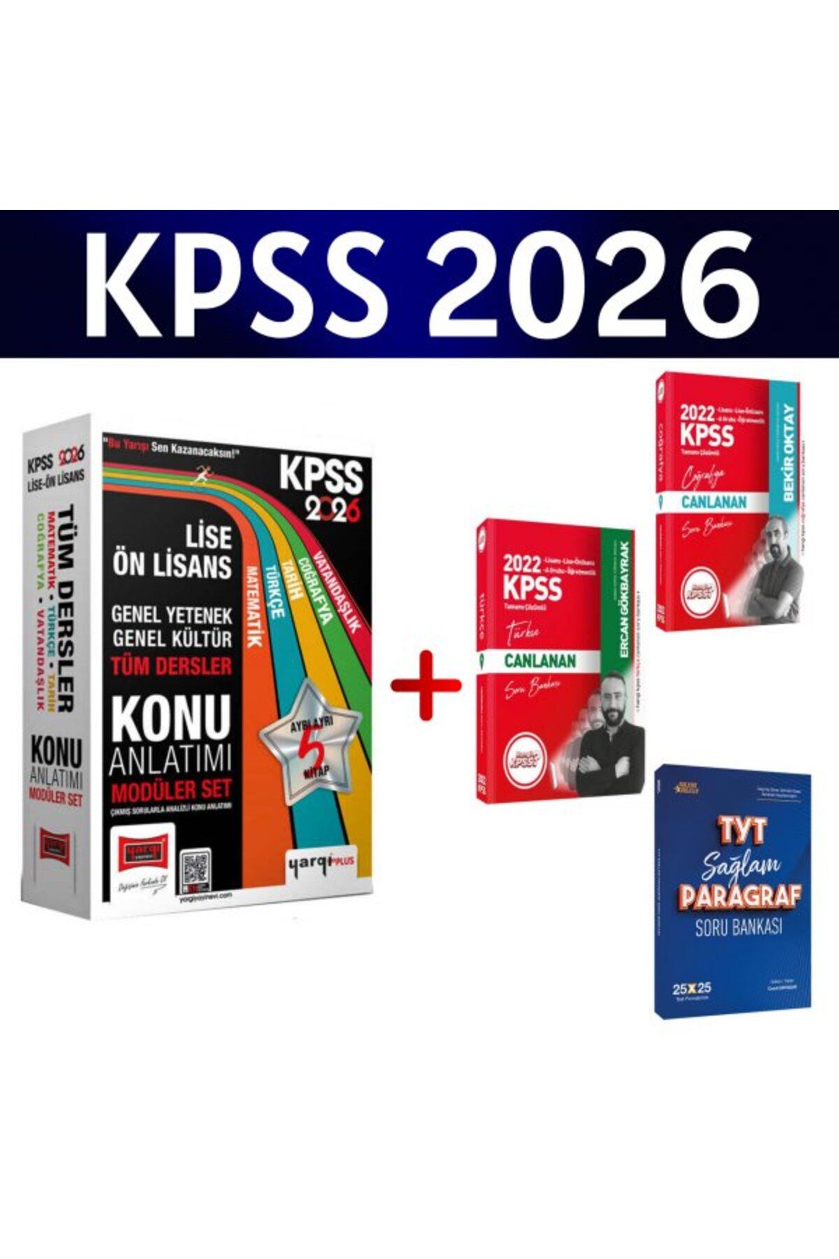 Hangi KPSS Yargı 2026 KPSS Lise Ön Lisans GK-GY Tüm Dersler Konu + 3 Soru Bankası Hediye