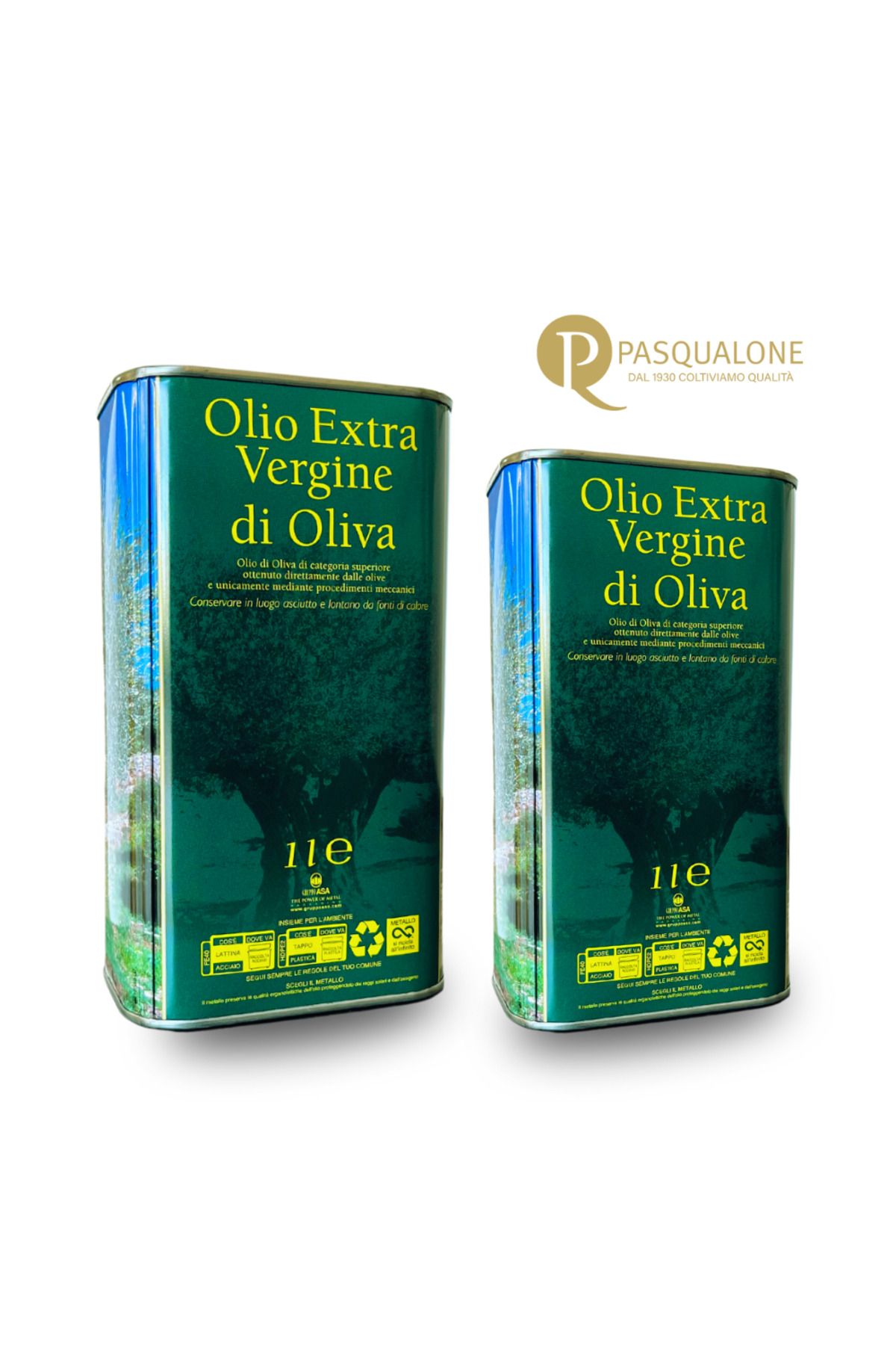 Pasqualone 2 X Ulei De Măsline Extravirgin Premium, Presat La Rece, 2l (doar 0,2% Aciditate) - Pasqualone - One Size