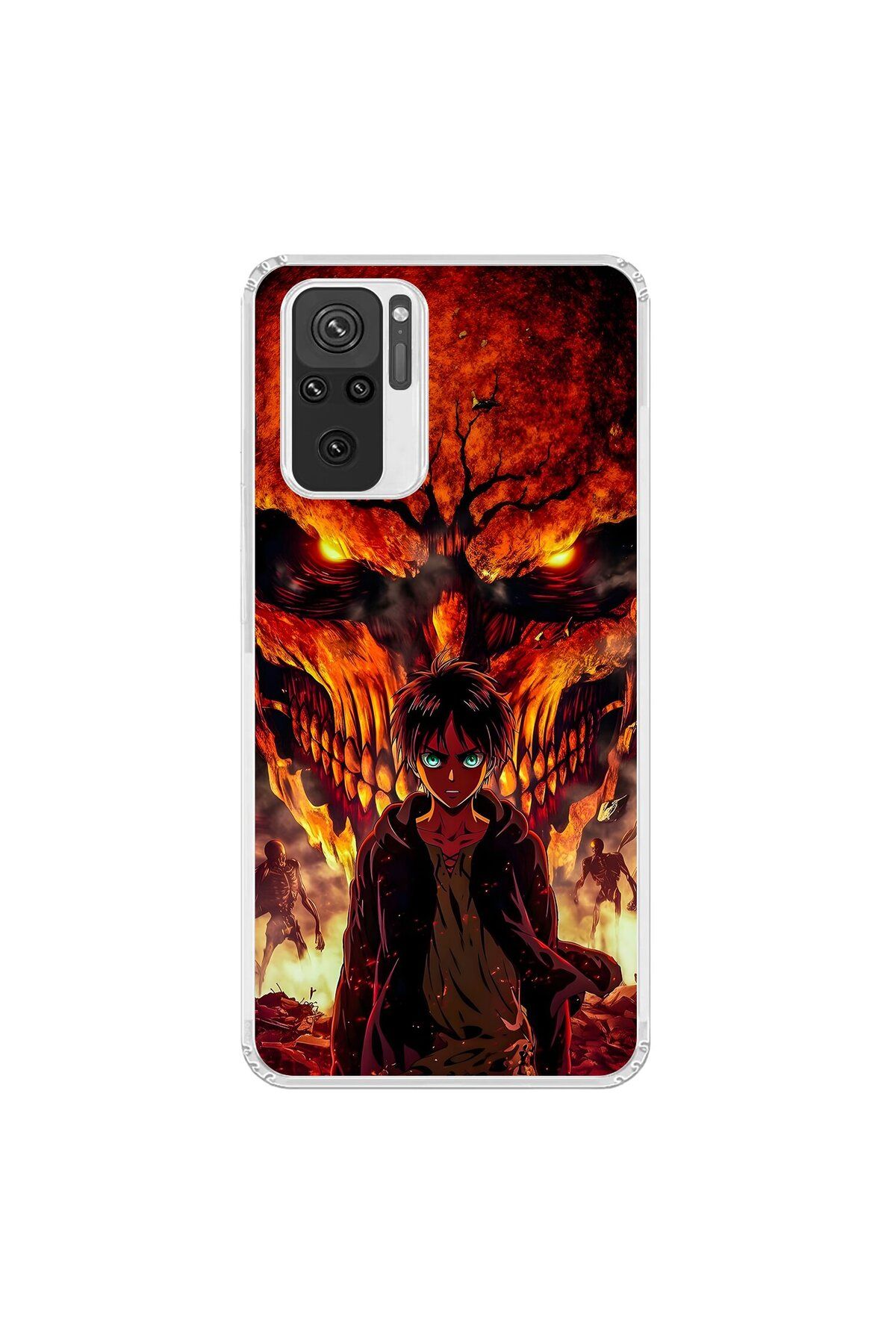 Dali Design Xiaomi Redmi Note 10 Uyumlu Şeffaf Kılıf Attack on Titan 2 Tasarımlı