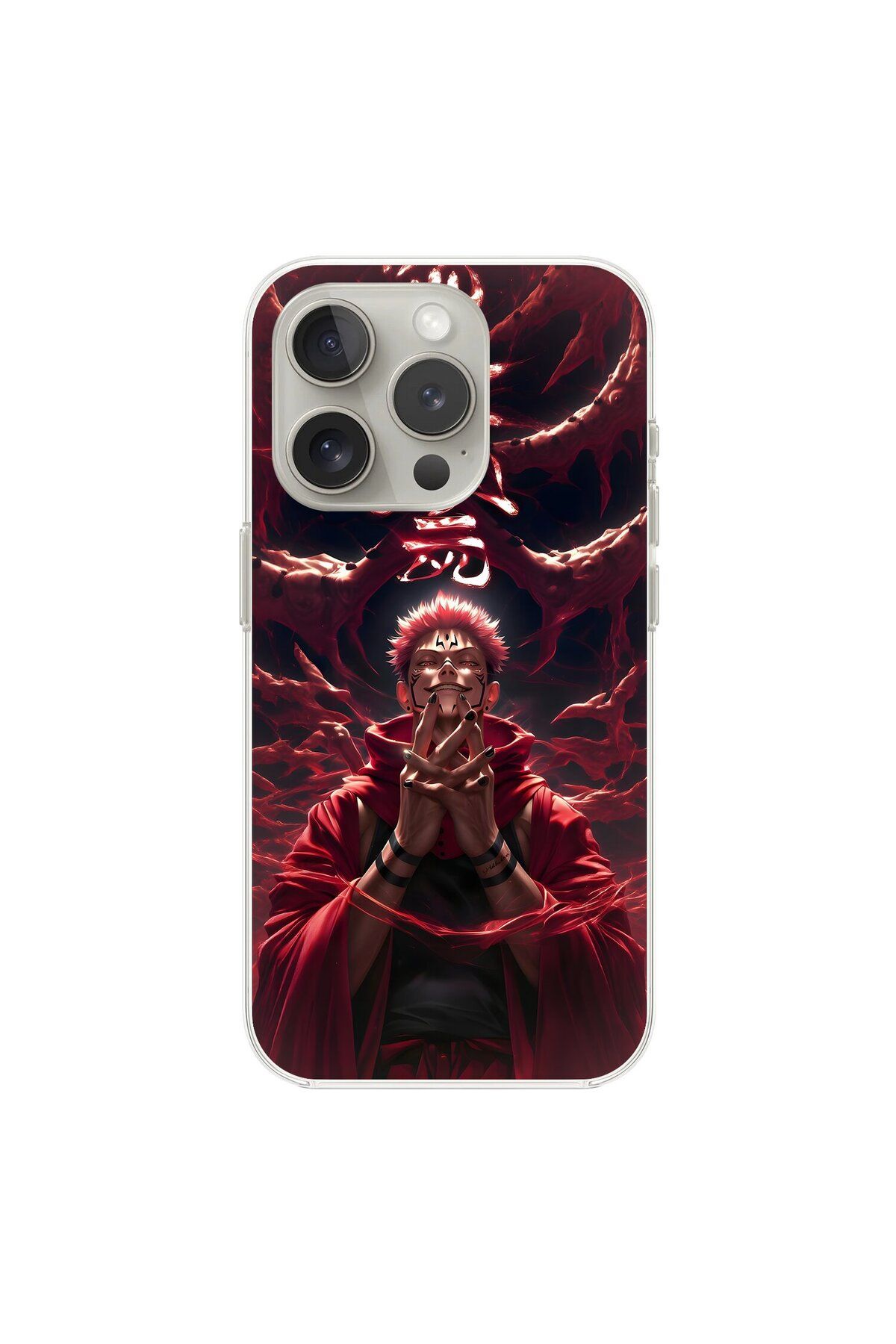 Dali Design iPhone 12 Pro Max Uyumlu Şeffaf Kılıf Jujutsu Kaisen 1 Tasarımlı