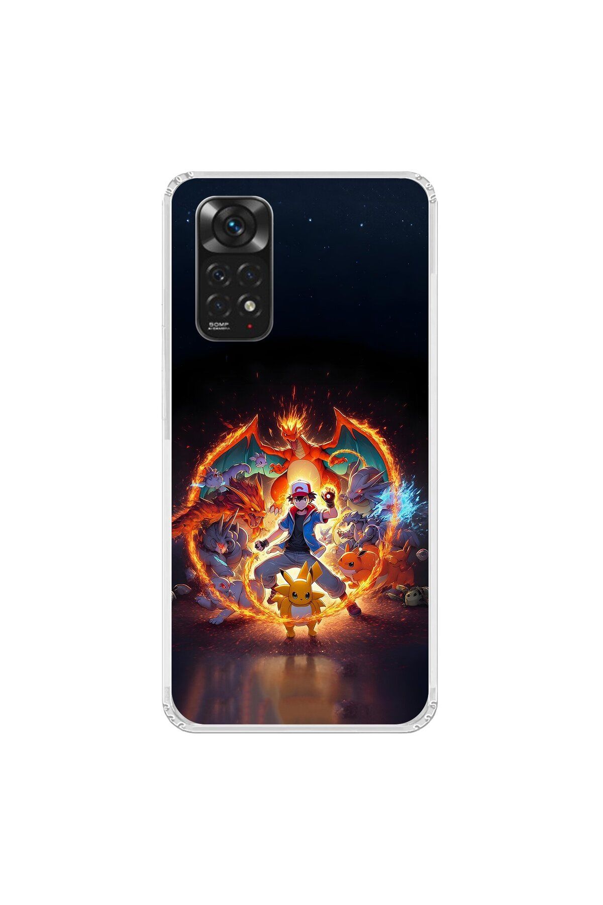 Dali Design Xiaomi Redmi Note 11 Uyumlu Şeffaf Kılıf Pokemon 3 Tasarımlı