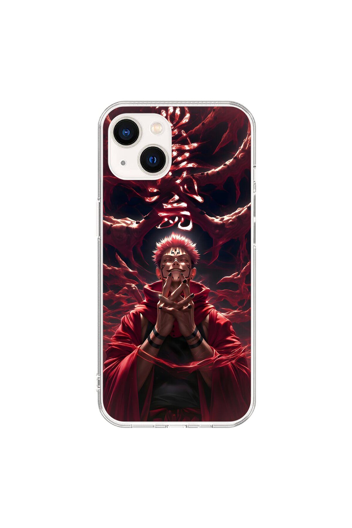 Dali Design iPhone 14 Uyumlu Şeffaf Kılıf Jujutsu Kaisen 1 Tasarımlı