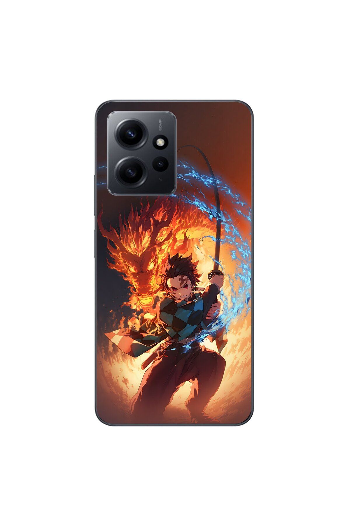 Dali Design Xiaomi Redmi Note 12 Uyumlu Şeffaf Kılıf Demon Slayer 1 Tasarımlı
