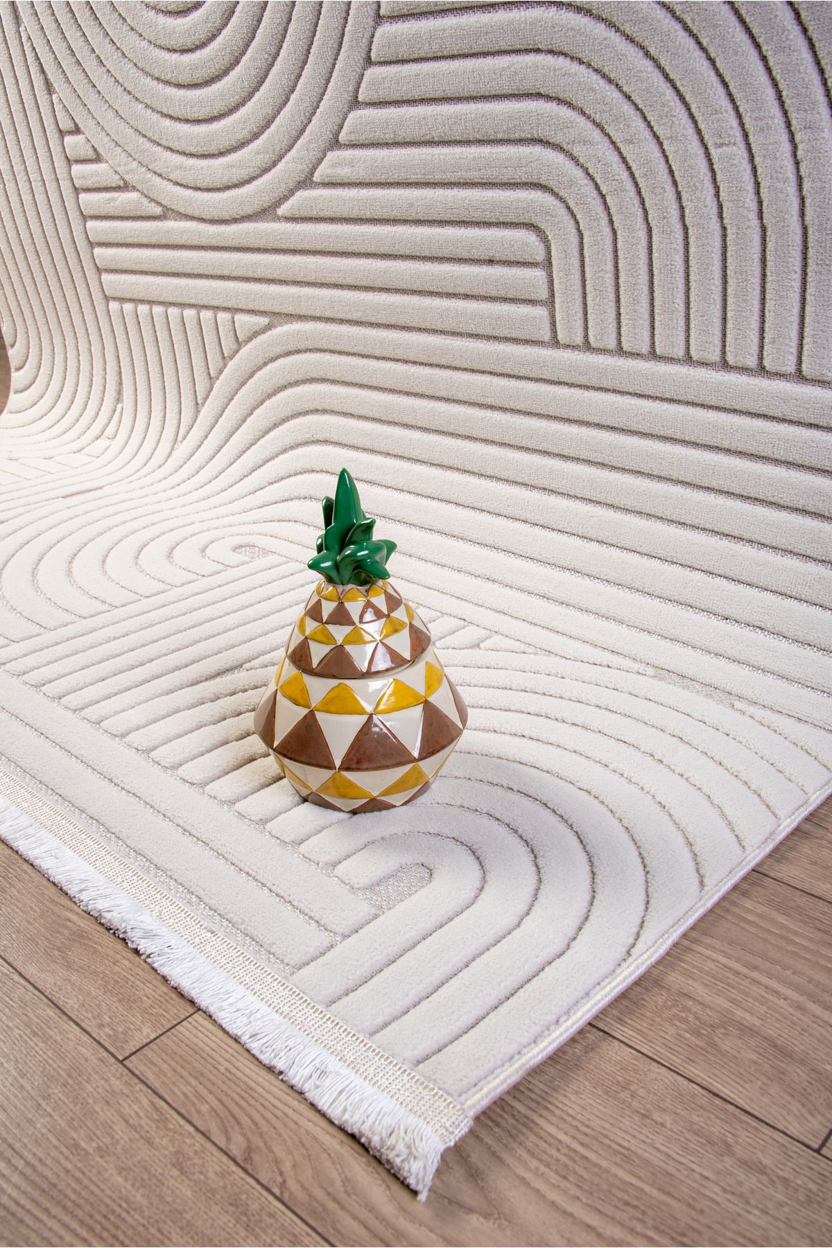 LOVELY HOME Beyaz Sisal Dokuma Hasır Makine Halısı Saçaklı Kaymaz Oturma Salon Mutfak Çocuk Oda Yolluk Bukle