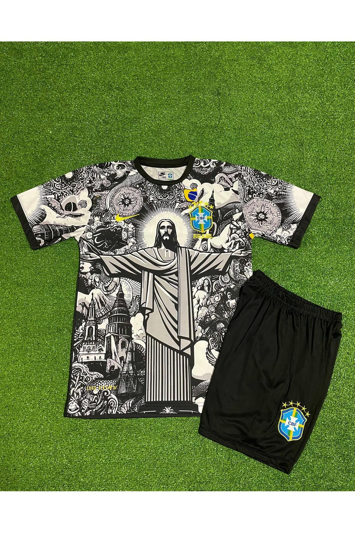 BARBITOS Brezilya Neymar Jr Özel Konsept Çocuk Forması (GRİ)-SM11