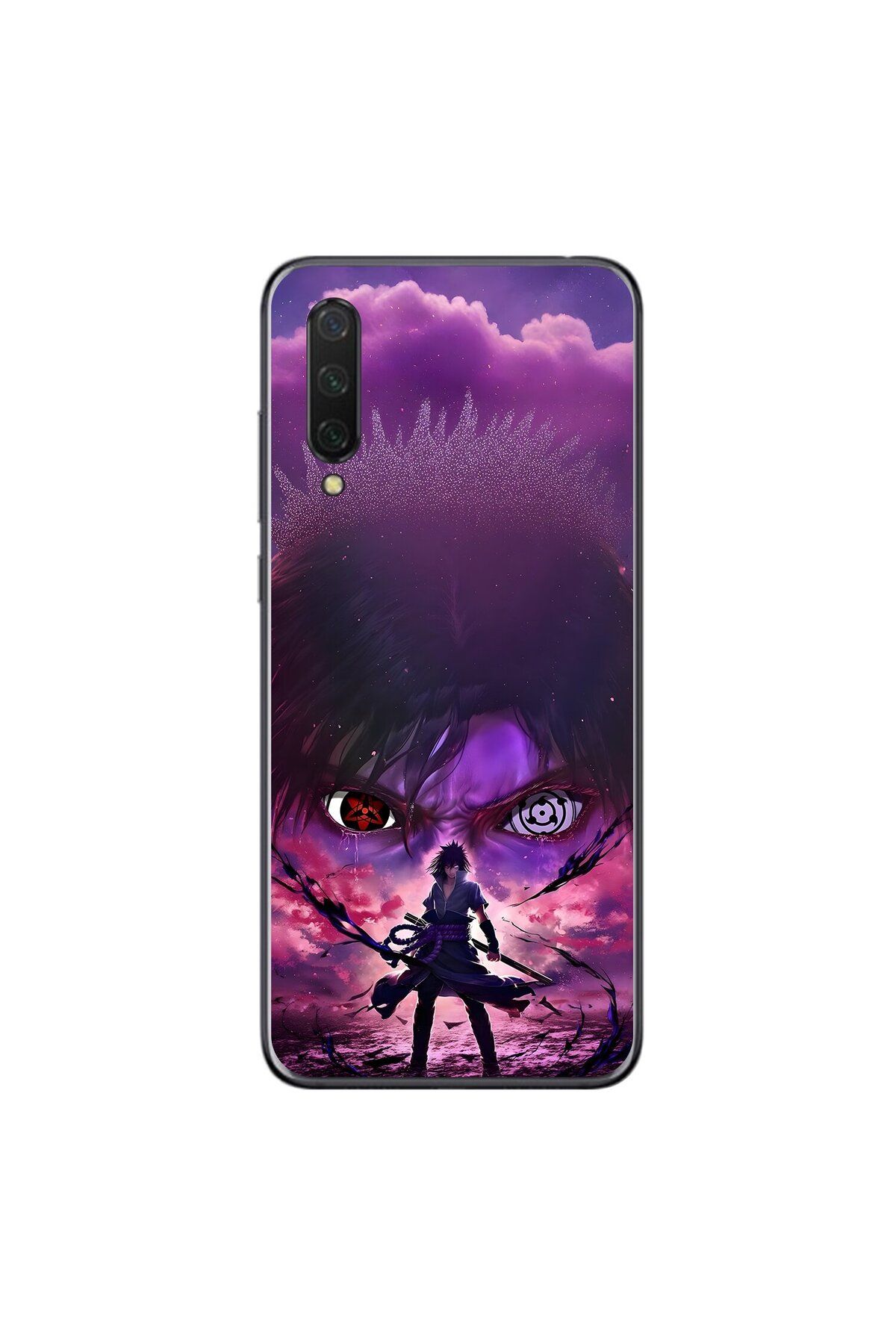 Dali Design Xiaomi Mi 9 Lite Uyumlu Şeffaf Kılıf Naruto Sasuke Tasarımlı