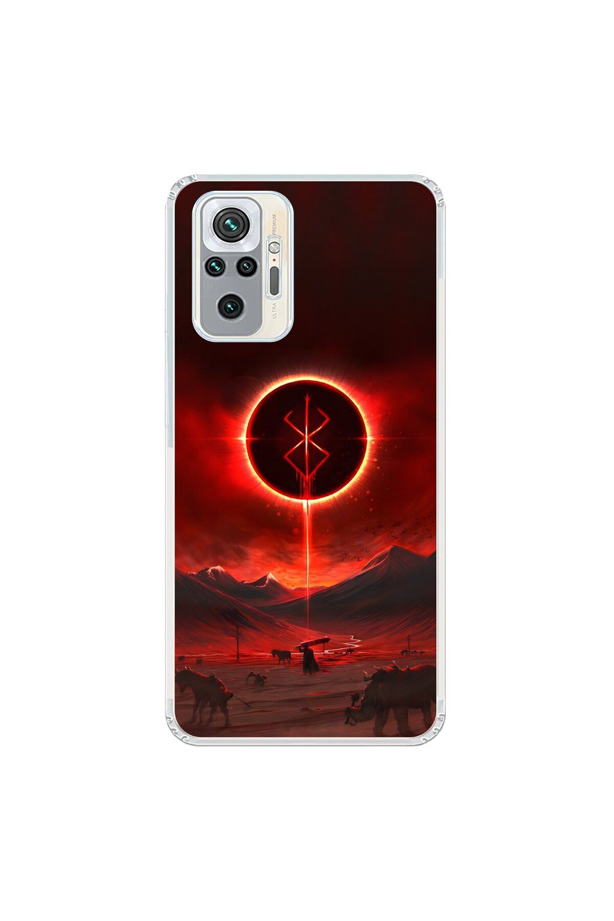 Dali Design Xiaomi Redmi Note 10 Pro Uyumlu Şeffaf Kılıf Berserk 1 Tasarımlı