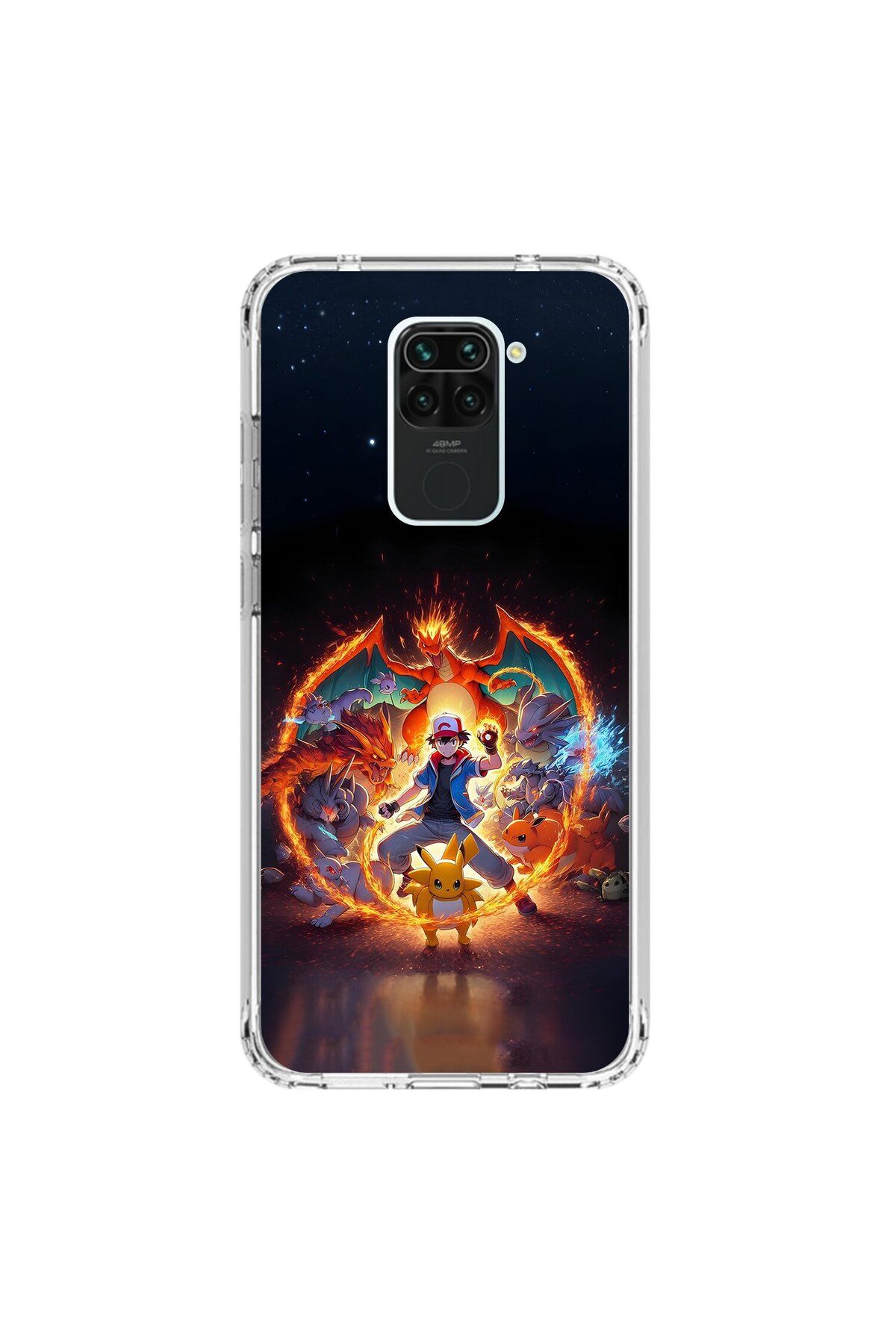 Dali Design Xiaomi Redmi Note 9 Uyumlu Şeffaf Kılıf Pokemon 3 Tasarımlı