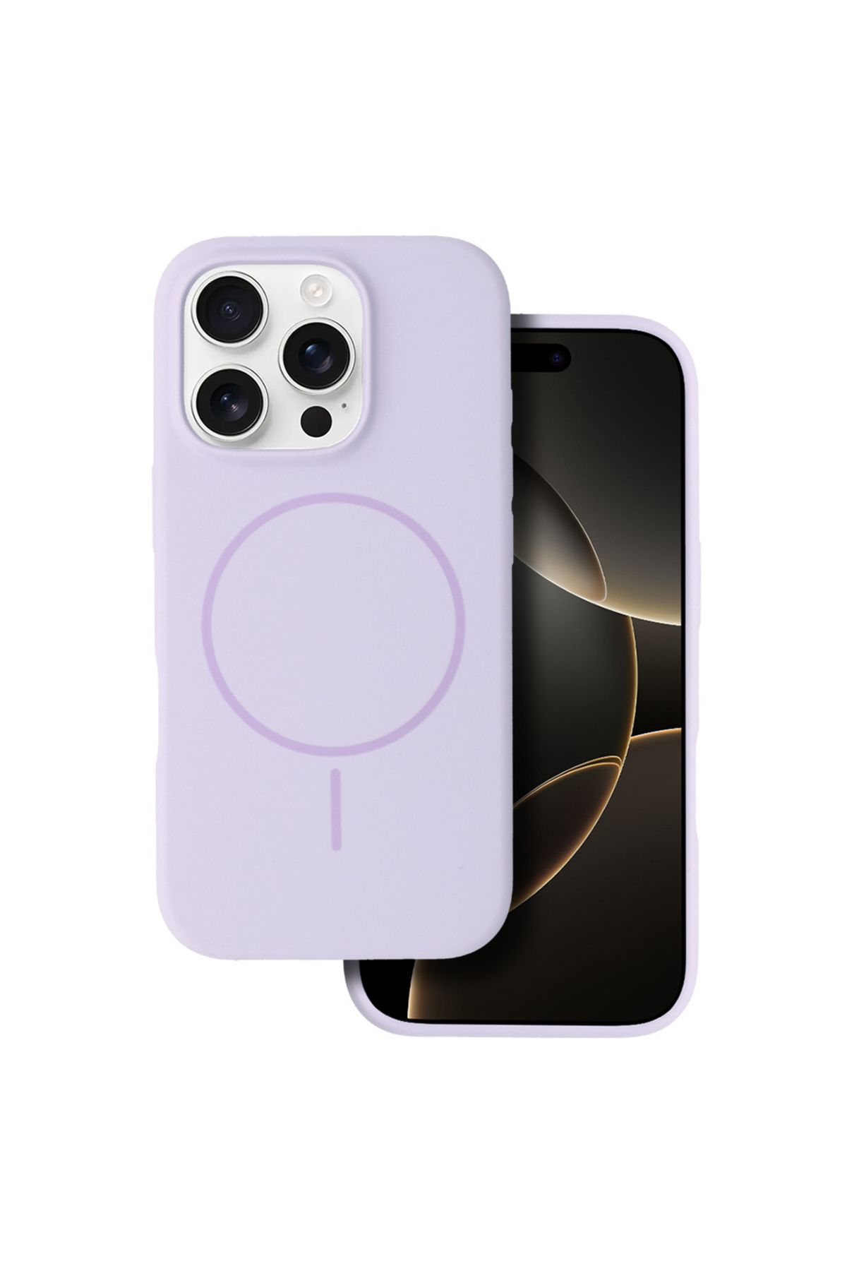 EgoTech iPhone 13/14 Magsafe Uyumlu Lila Kadife Kaplama Premium Silikon Kılıf