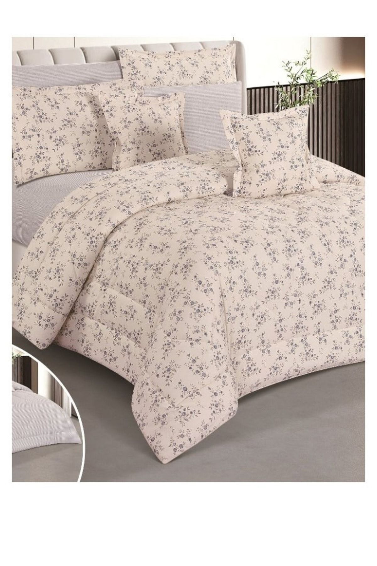 smart home-Double-sided comforter set, 8-piece comforter with comfortable inner filling, 8-piece double comforter fits two people's beds 2