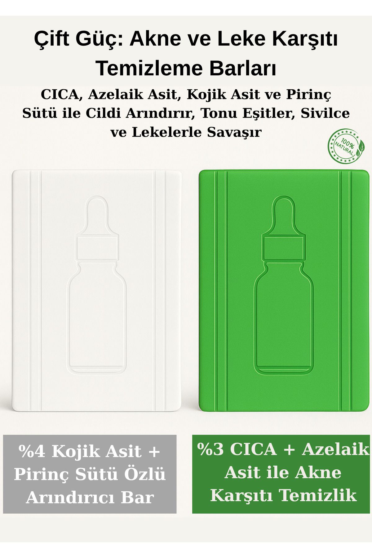SOAVİE Leke & Akne Karşıtı Cilt Temizleme Sabunu – Kojik + CICA + Azelaik