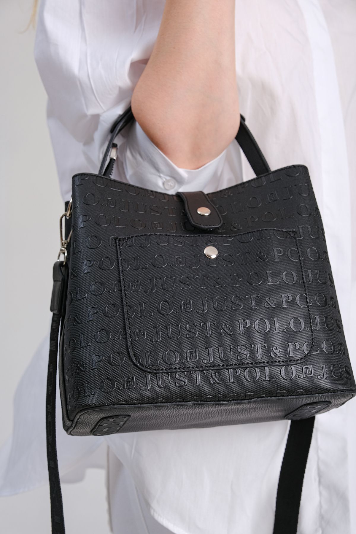 Just Polo Gala 4002 Gofraj Suni Deri 2 Askılı Kadın El ve Omuz Çanta(Ebat: En 20 Yükseklik 22 Cm)