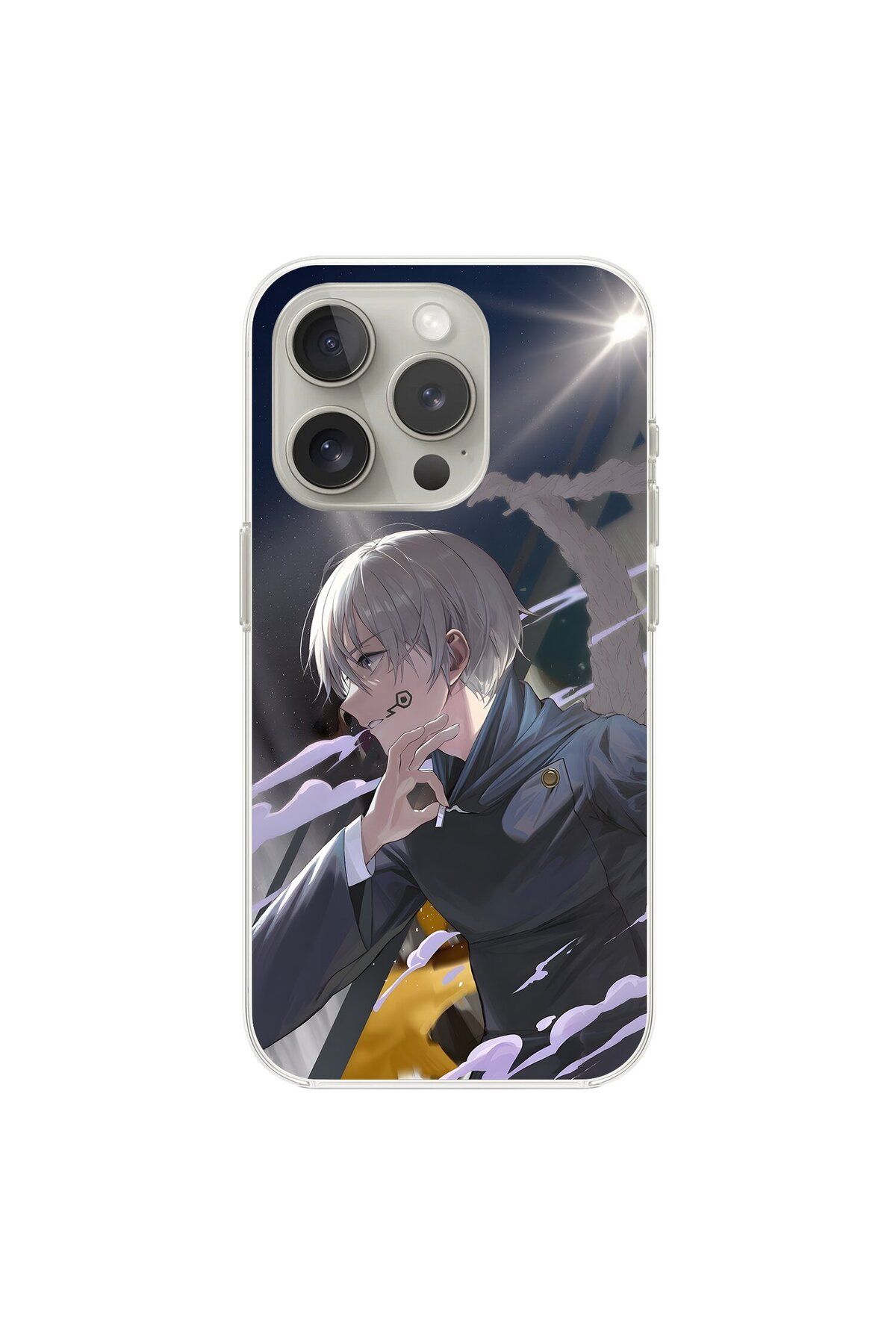 Dali Design iPhone 15 Pro Uyumlu Şeffaf Kılıf Jujutsu Kaisen 3 Tasarımlı