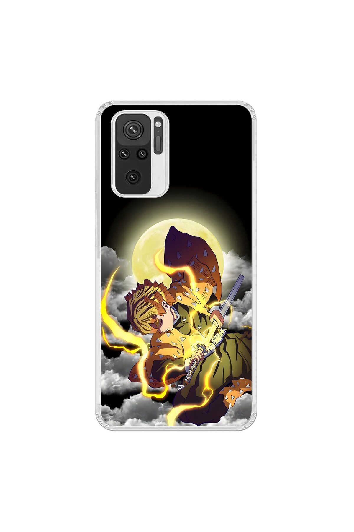 Dali Design Xiaomi Redmi Note 10 Uyumlu Şeffaf Kılıf Demon Slayer 2 Tasarımlı