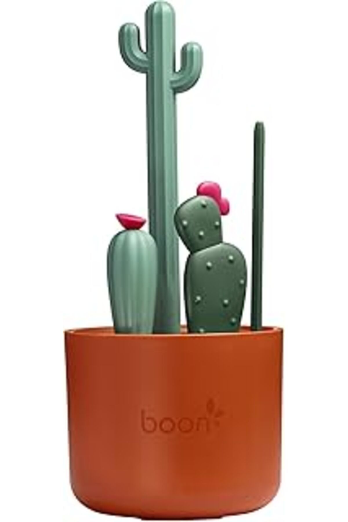 Qedii Boon Cacti Şişe Temizleme Fırçası Seti, Terakota, 4 Parçalı Set