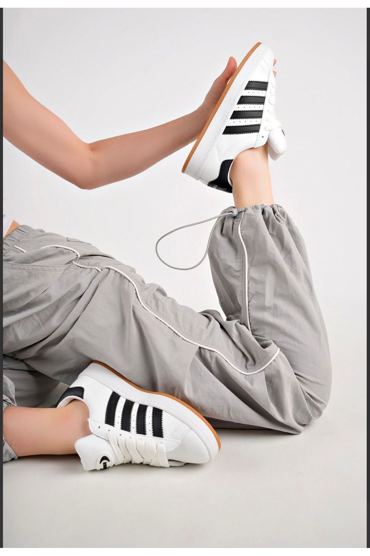 DERWARDEIN Beyaz Unisex Spor Ayakkabı | Günlük Rahat Kalın Taban Sneaker