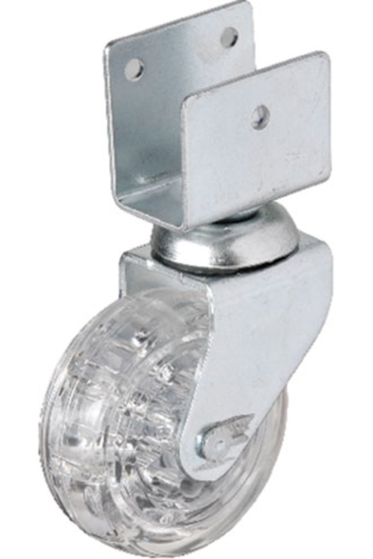 ihtiyaçavm Hts 328 - 50x20 mm Şeffaf Makaralı Kısa U Tablalı Teker 4 Adet
