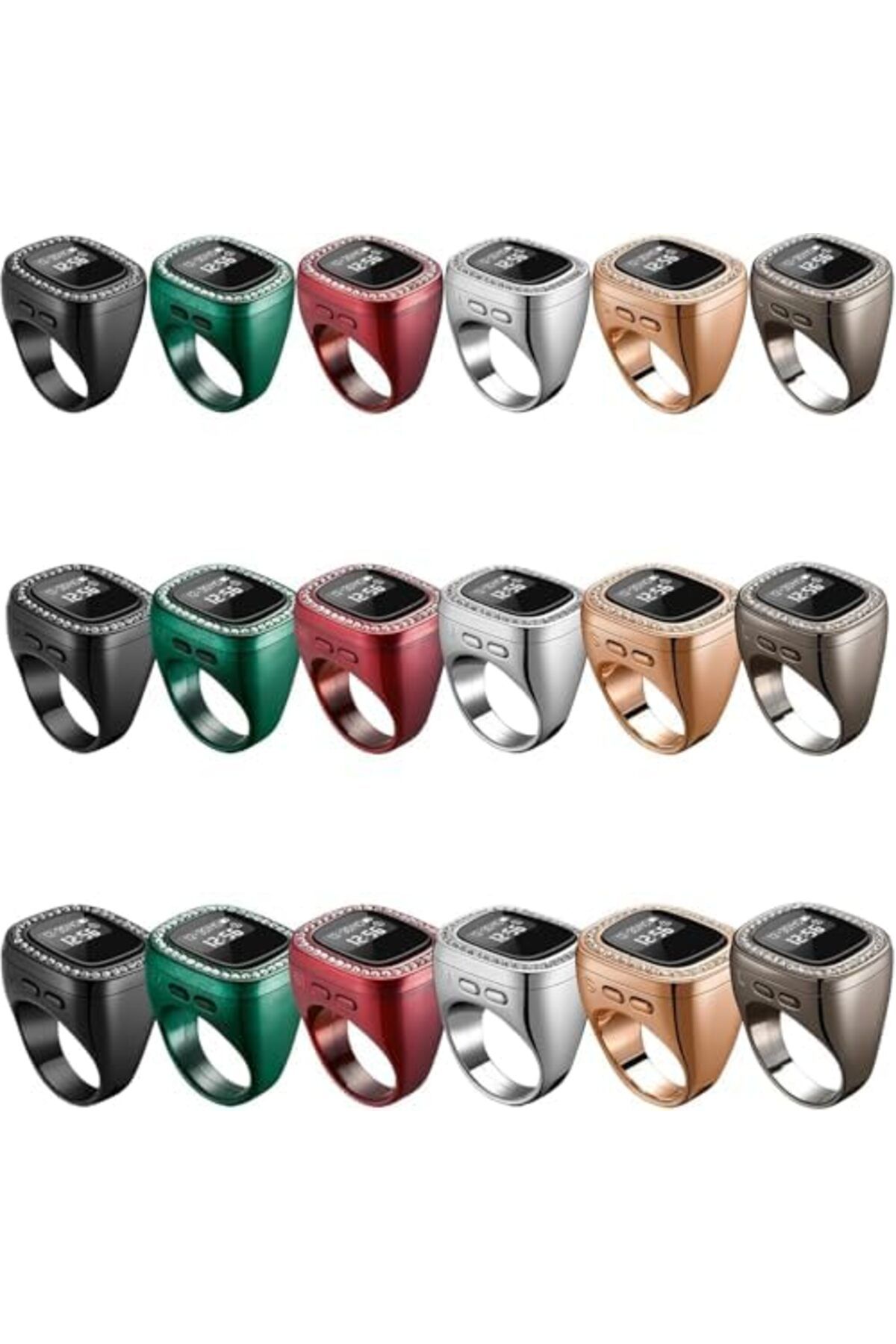 Toybox-Multi-channel OLED digital counter with 22 mm ring design and rechargeable battery, Red 7