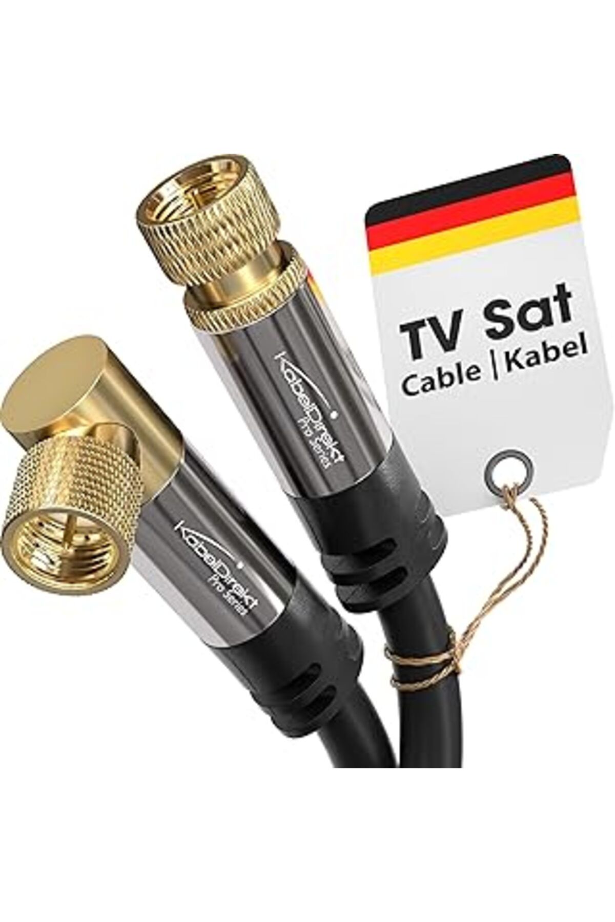 Pazarcan Kabeldirekt – Sat/Anten Kabluso, Koaksiyel Kablolar – 90° Açılı/Düz – 1M – 4K Tv Uydu Kablosu, F Ko
