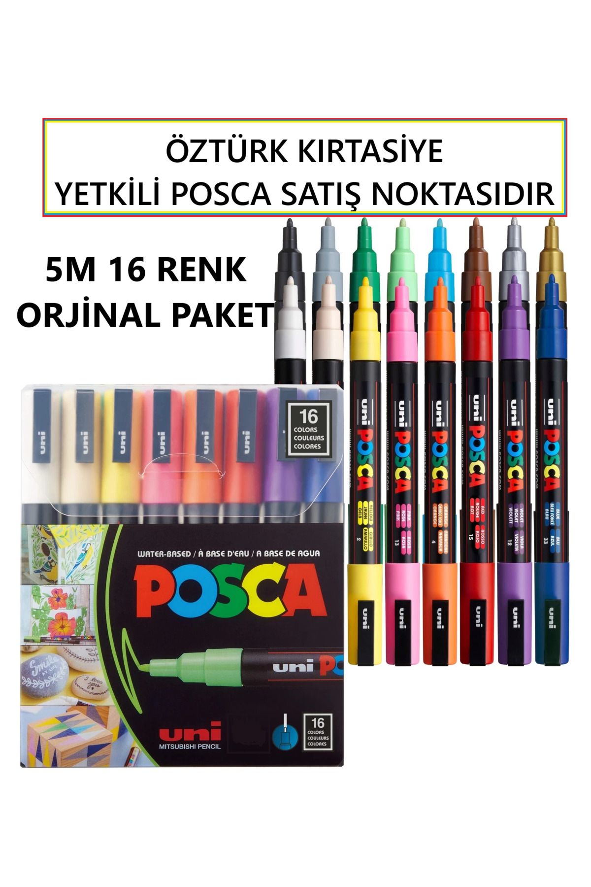 POSCA 16'lı Set PC-5M (1.8-2.5 mm Standart Uç)