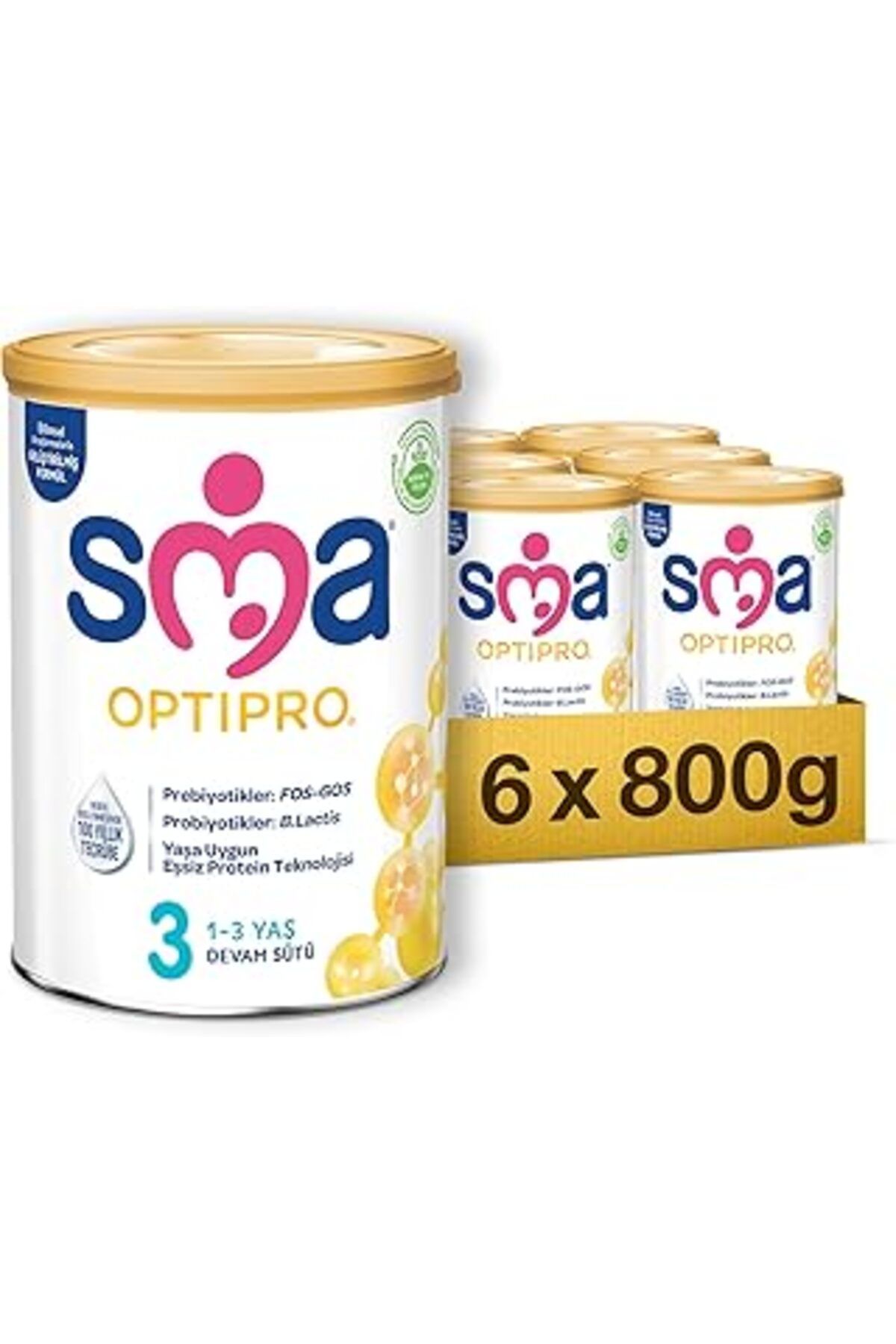 Qedii Sma Optipro 3 Devam Sütü (1-3 Yaş, 800 G) X 6