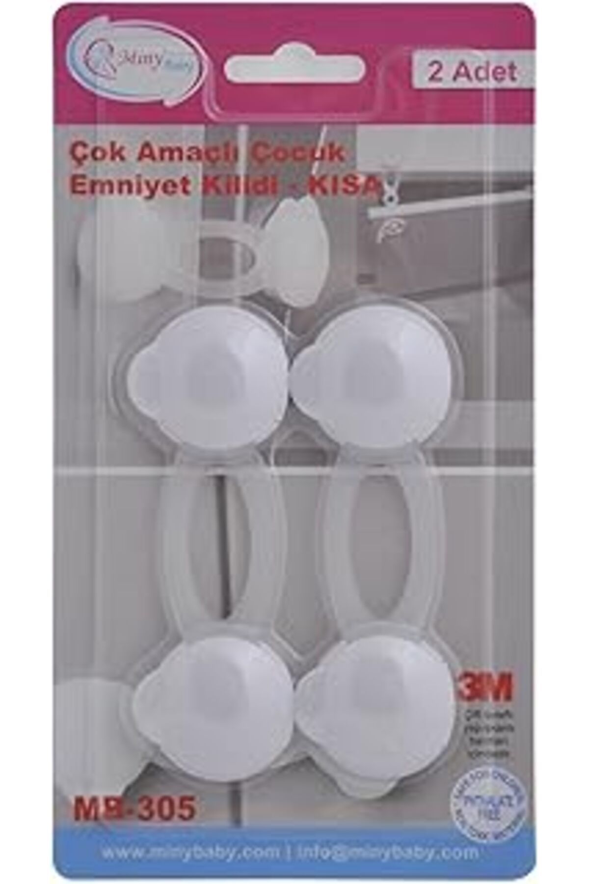 TBSProjects Miny Baby Unisex Çok Amaçlı Dolap Kilidi (Kısa, 2 Adet)