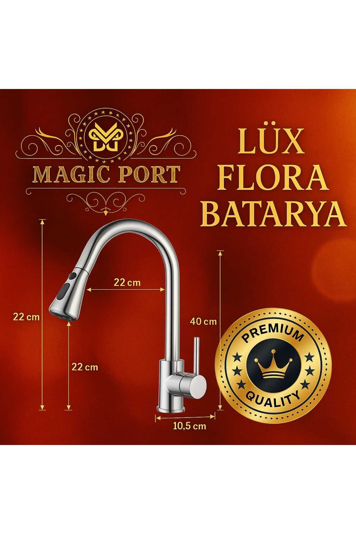 MAGIC PORT FSM LÜX FLORA Spiralli Mutfak Bataryası Spiralli Mutfak Evye Bataryası. 5 YIL GARANTİ