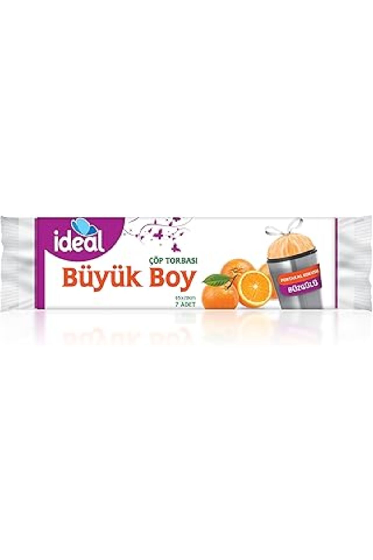 TBSProjects İdeal Portakal Kokulu Büyük Boy Büzgülü Çöp Poşeti 7'Li 65X70 Cm, Kolay Bağlanır Kokulu Büzgülü Büy