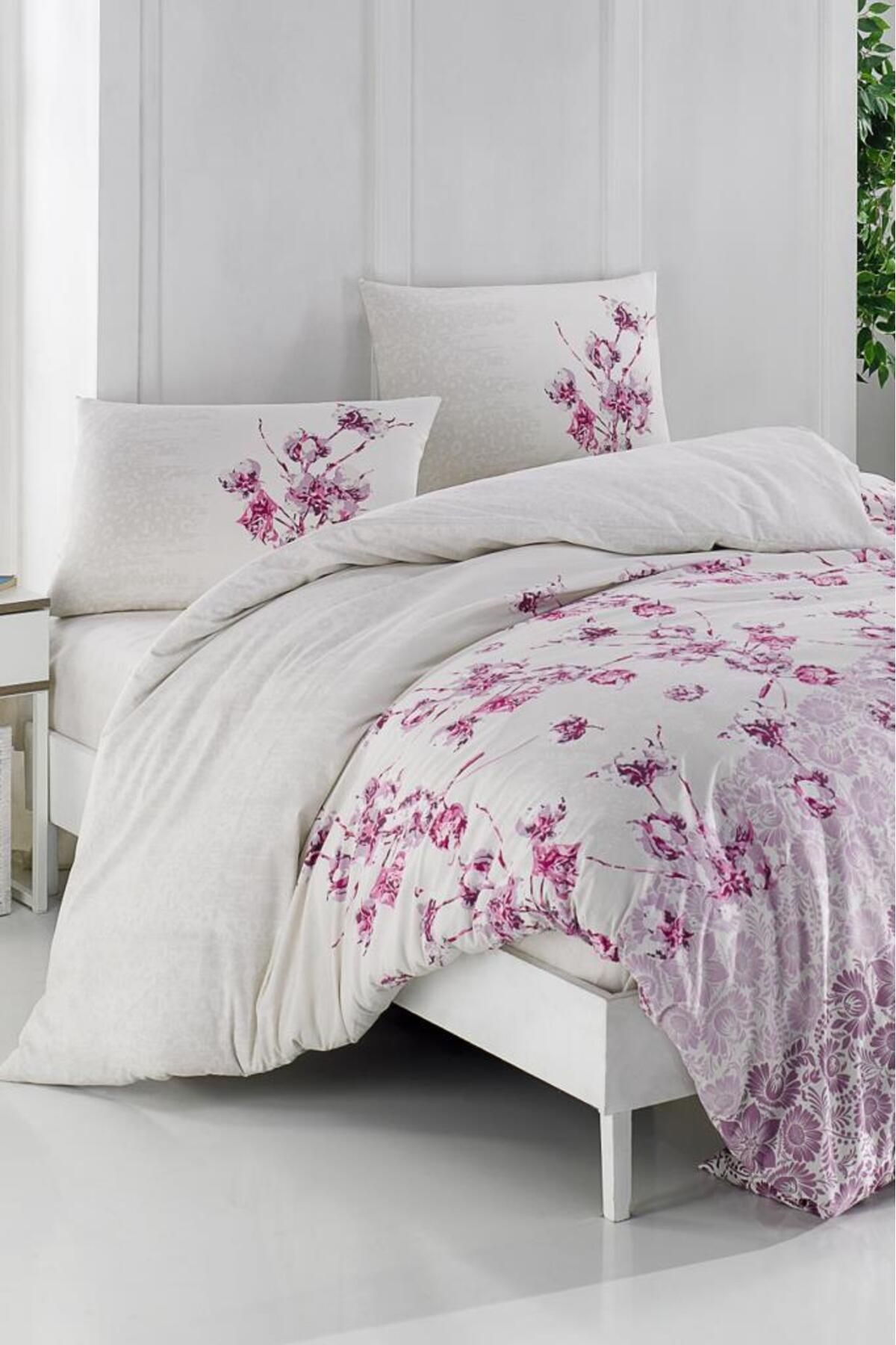 Çeyiz Diyarı Kristal Lida Light Collection Çift Kişilik Nevresim Takımı Lila
