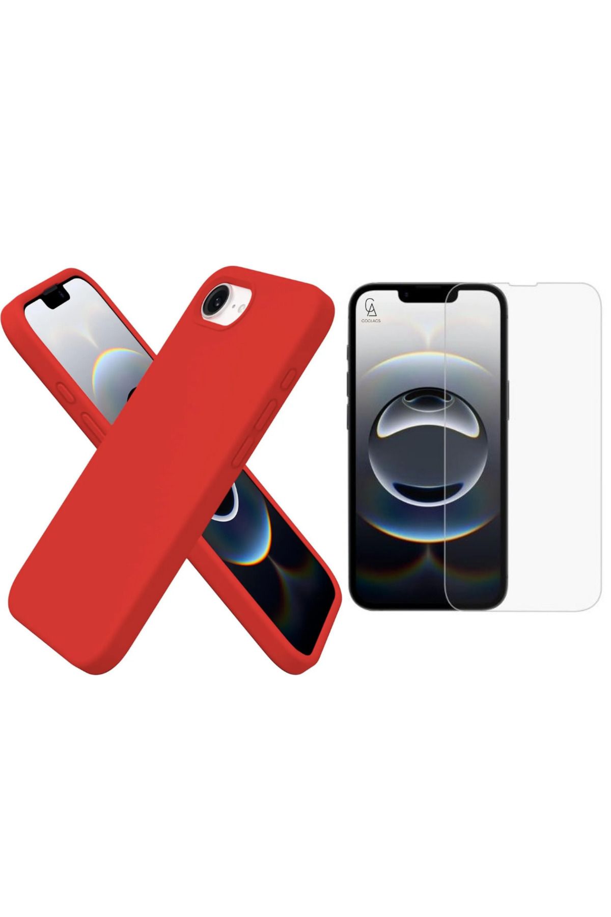 Coolacs Apple iPhone 16E Uyumlu İçi Kadife Lansman Kılıf ve Temperli Cam Ekran Koruyucu