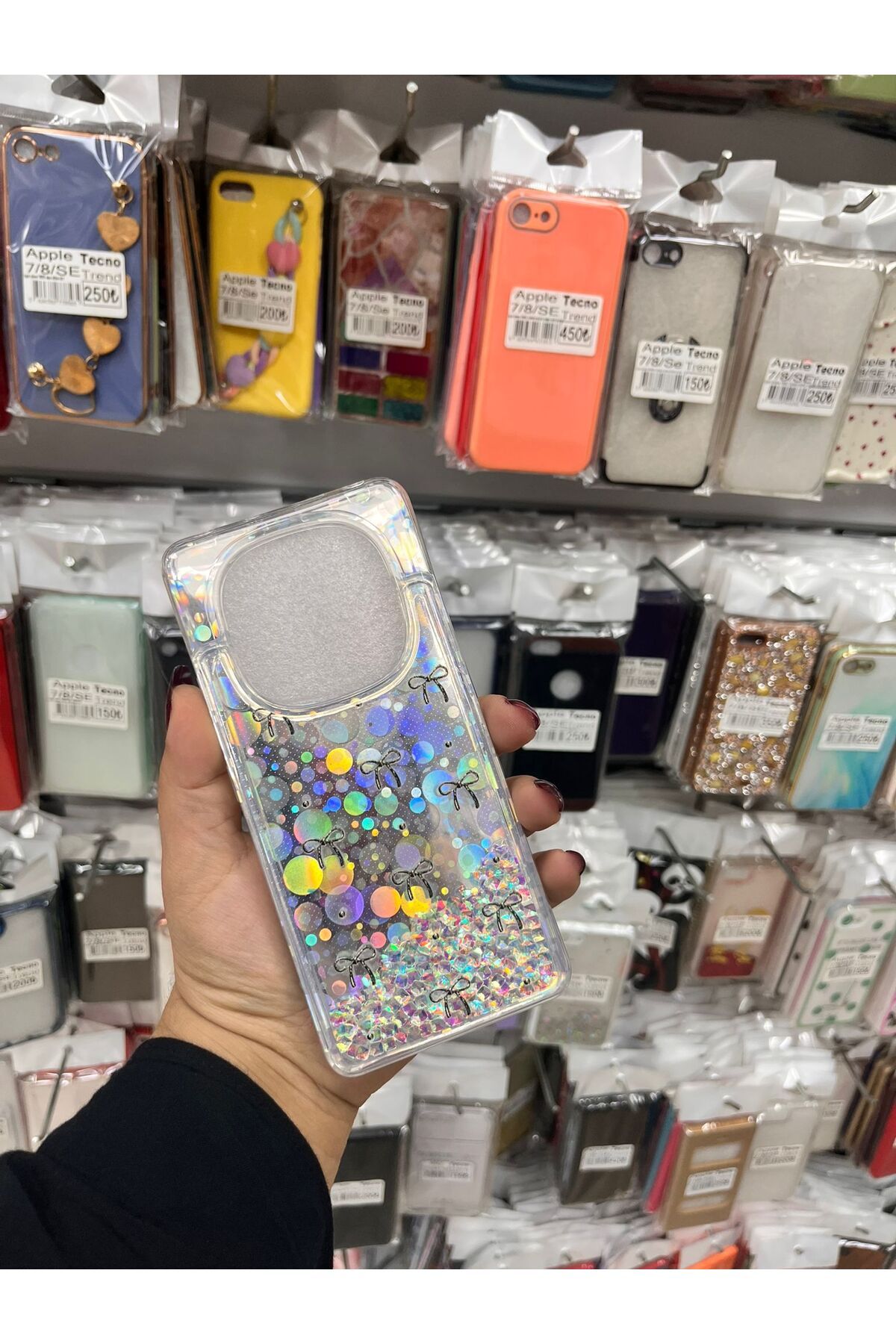 TECNOTREND Xiaomi Redmi Note 14 Pro 4g Sulu parıltılı Hologramlı şeffaf silikon kılıf