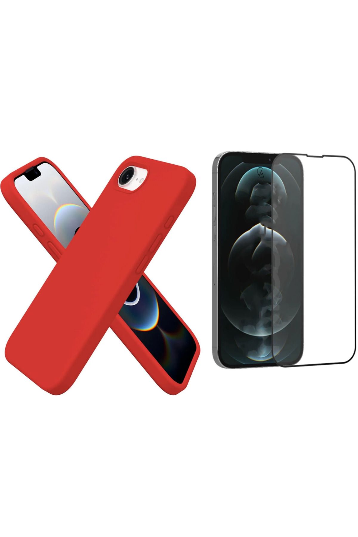 Coolacs Apple iPhone 16E Uyumlu İçi Kadife Lansman Kılıf ve Seramik Tam Kaplayan Cam Ekran Koruyucu