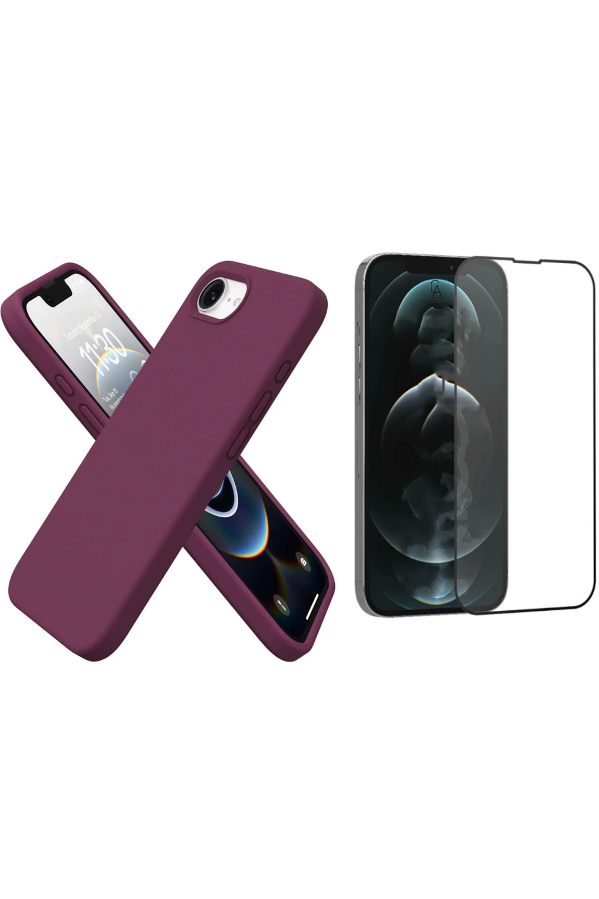 Coolacs Apple iPhone 16E Uyumlu İçi Kadife Lansman Kılıf ve Seramik Tam Kaplayan Cam Ekran Koruyucu