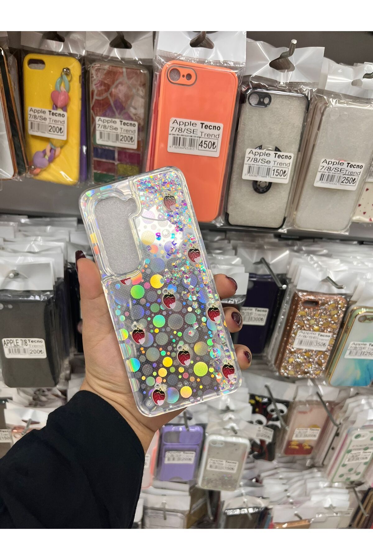 TECNOTREND İnfinix Hot 50 Pro Sulu parıltılı Hologramlı şeffaf silikon kılıf