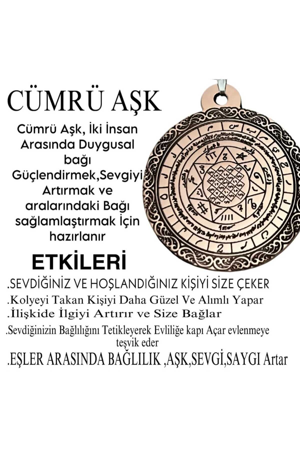 GM SİLVER Cümrü Aşk Tılsım Saf Bakır Kolye