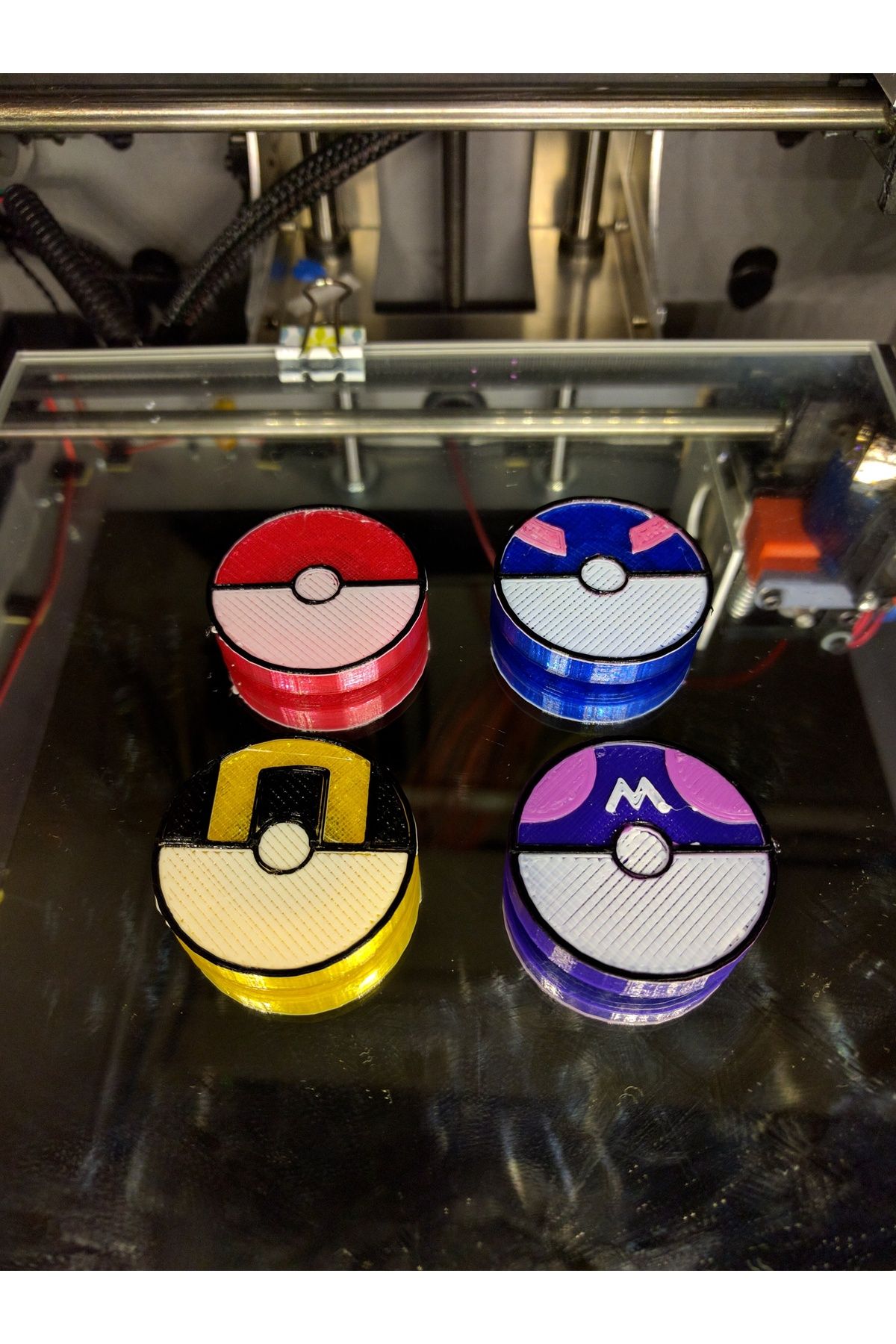 Vision Craft Poke Ball, Great Ball, Ultra Ball ve Master Ball Mıknatıslar (Pokemon) (3 Adet)
