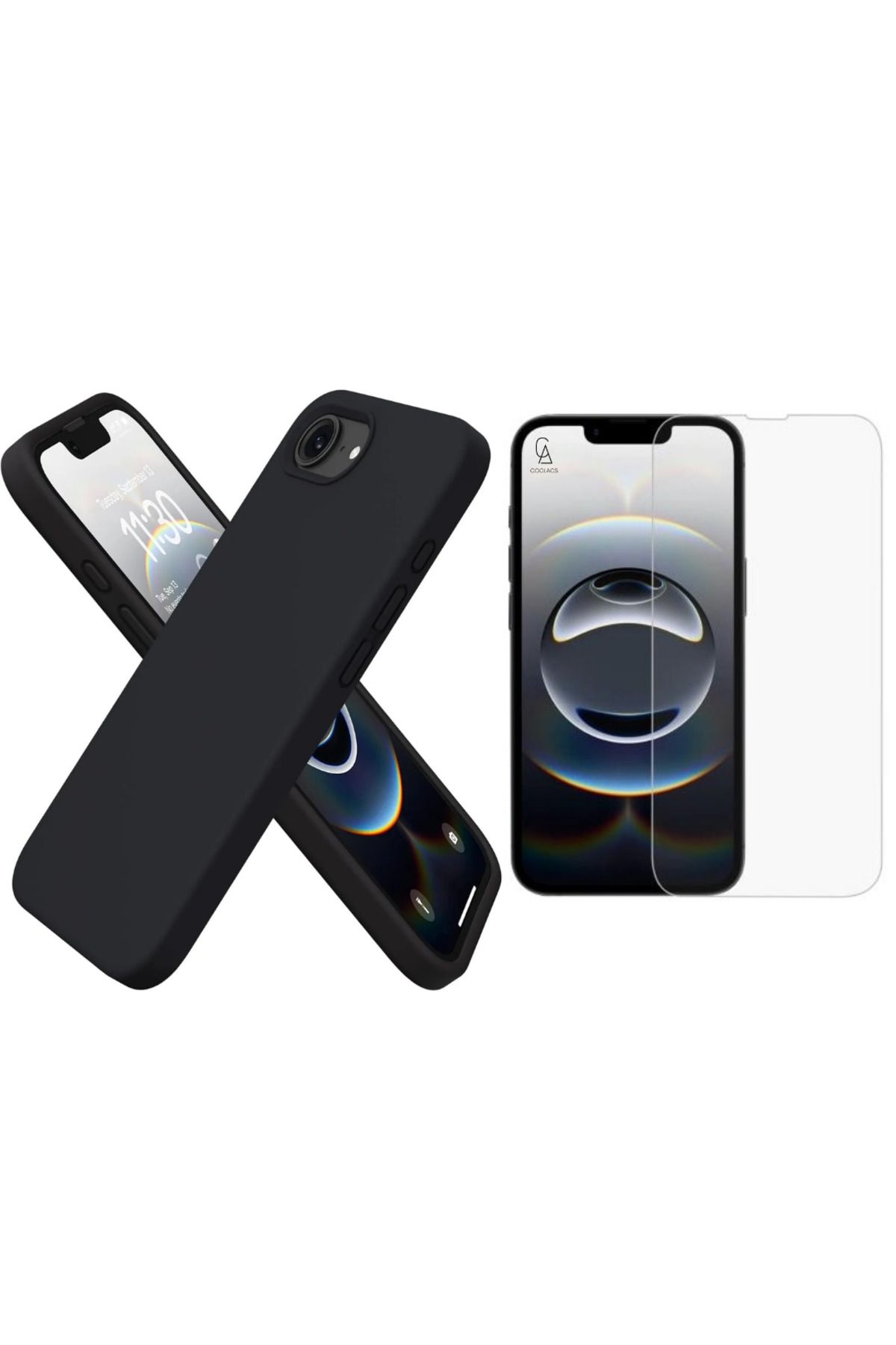 Coolacs Apple iPhone 16E Uyumlu İçi Kadife Lansman Kılıf ve Temperli Cam Ekran Koruyucu