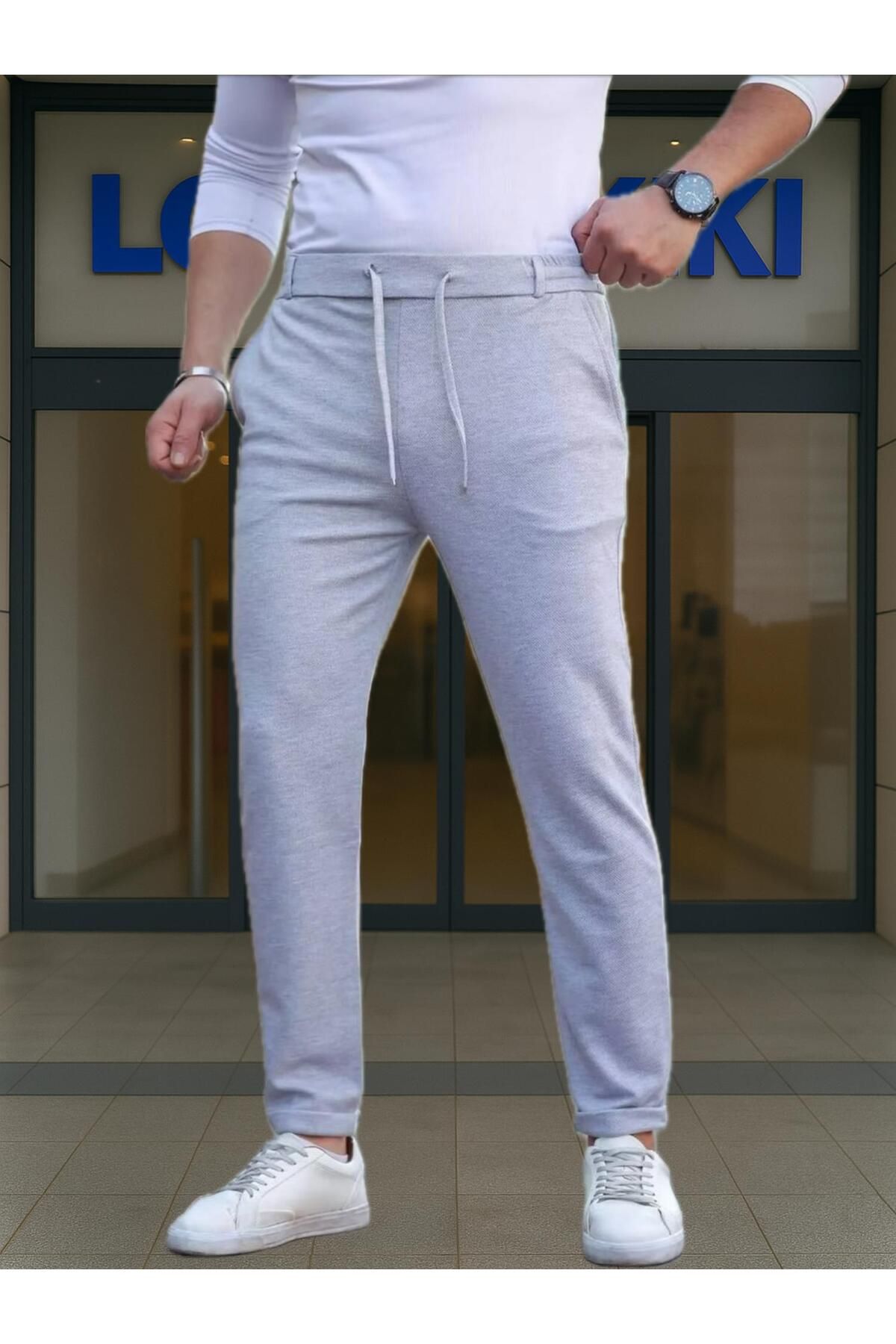 LC Waikiki %100 Pamuk Slim Fit Bağcıklı Paça Detaylı Erkek Pantolon - Şık Tasarım