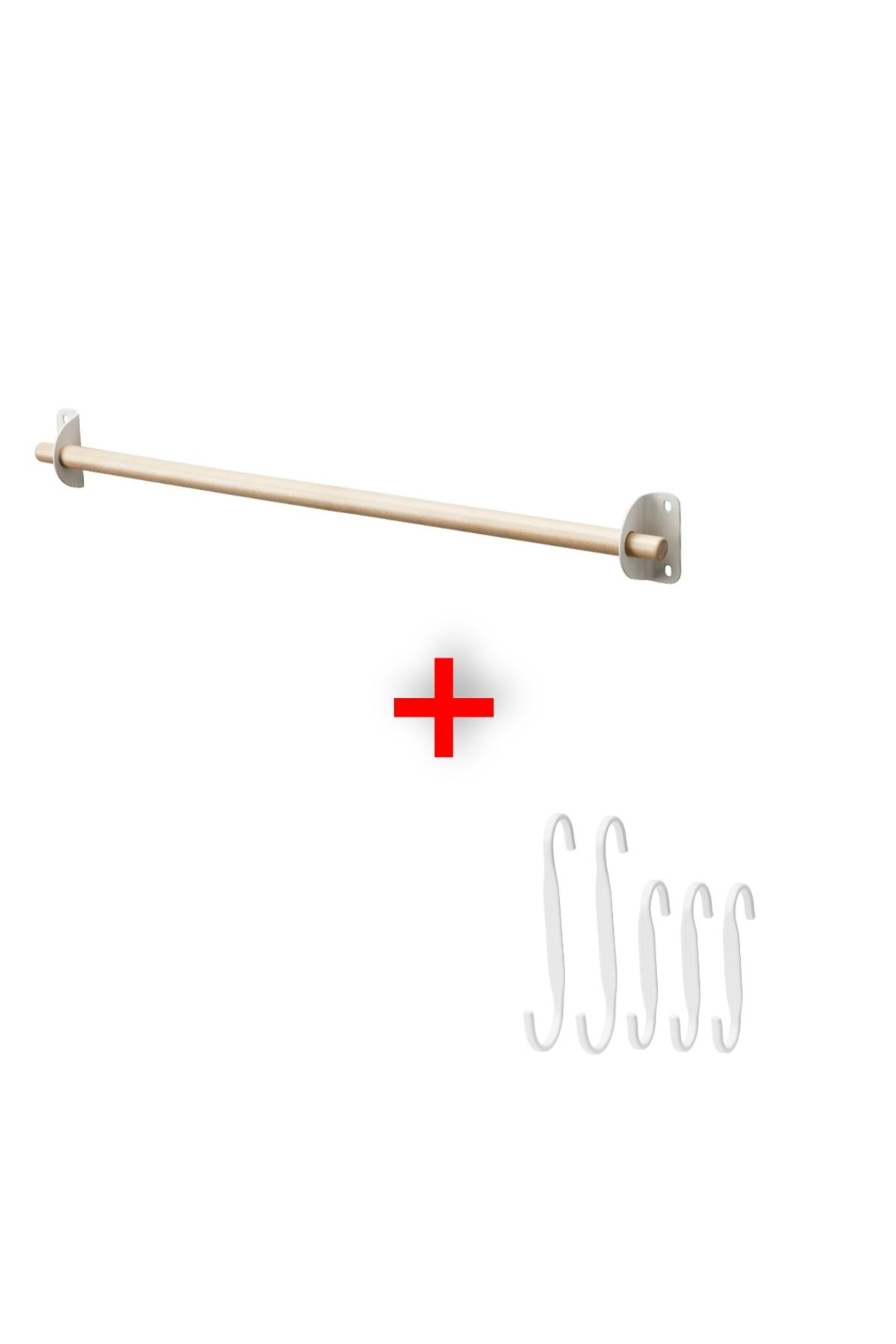 IKEA QUİCK Mutfak Duvar Rayı 60 Cm 5 Adet Çelik Kanca Askı