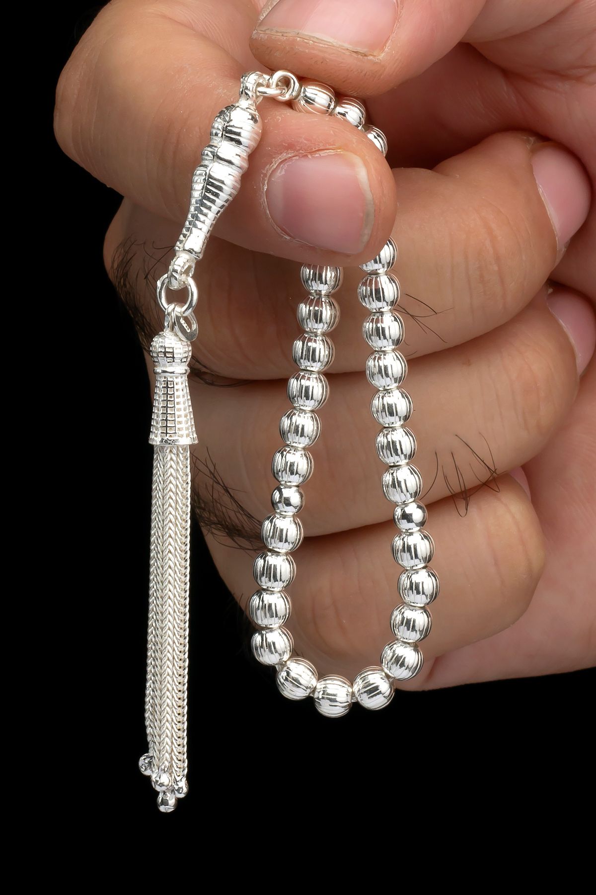EHİNOS Sertifikalı Minik Boy Gümüş Tespih 5mm 14Gr Küre Kesim