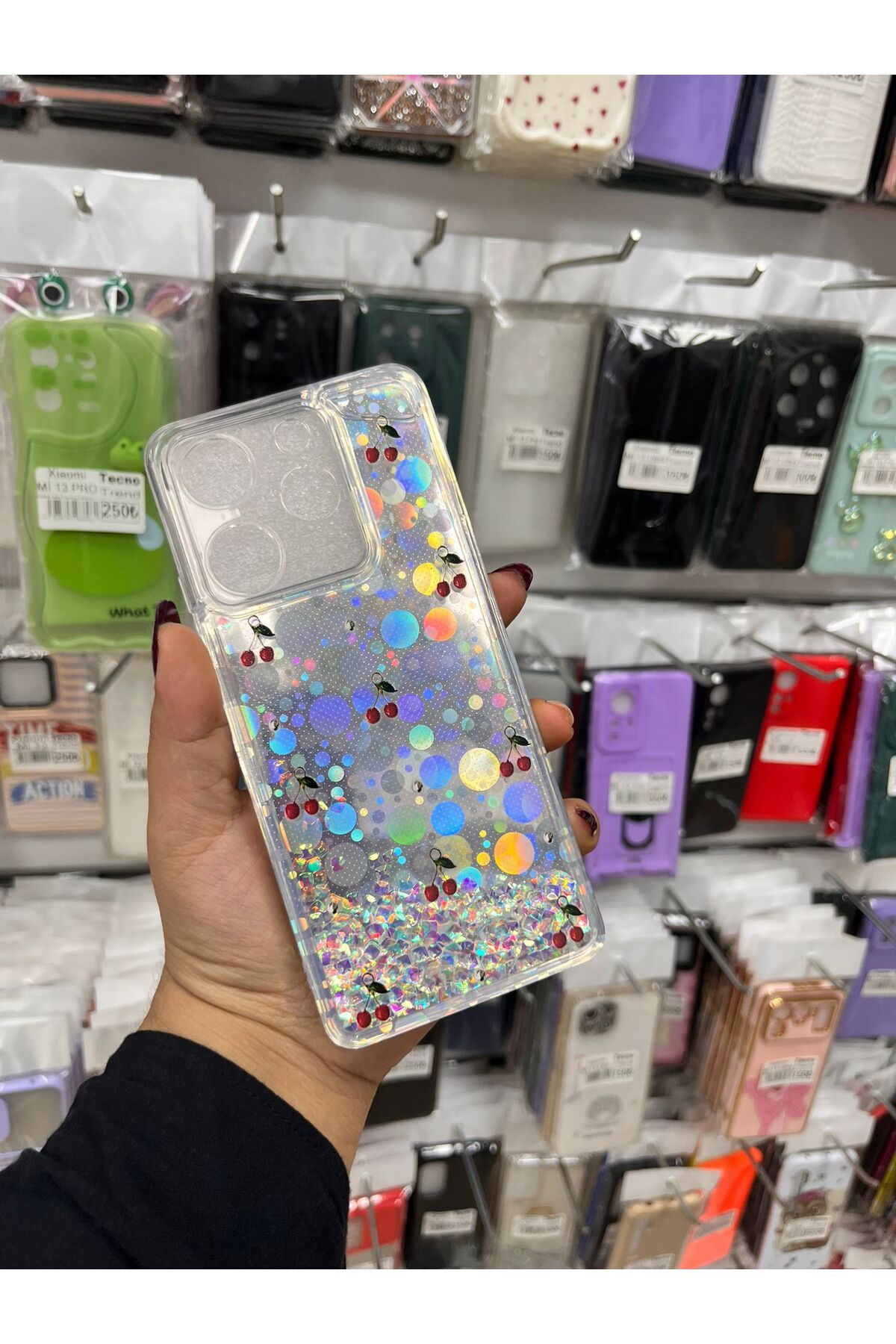 TECNOTREND Tecno Spark 10 Pro Sulu parıltılı Hologramlı şeffaf silikon kılıf