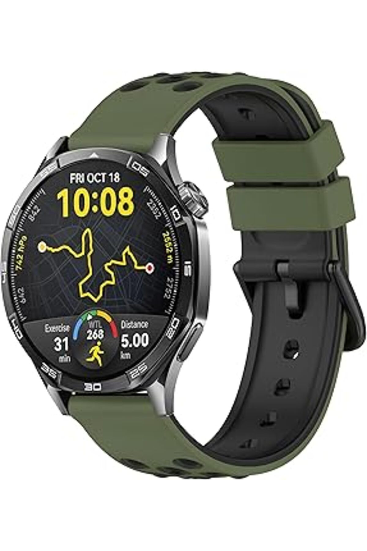 Qedii Teknoft 22mm Ile Uyumlu Saatler Için Çift Renkli Benekli Model 46mm Silikon Kordon Huawei Watch (gt