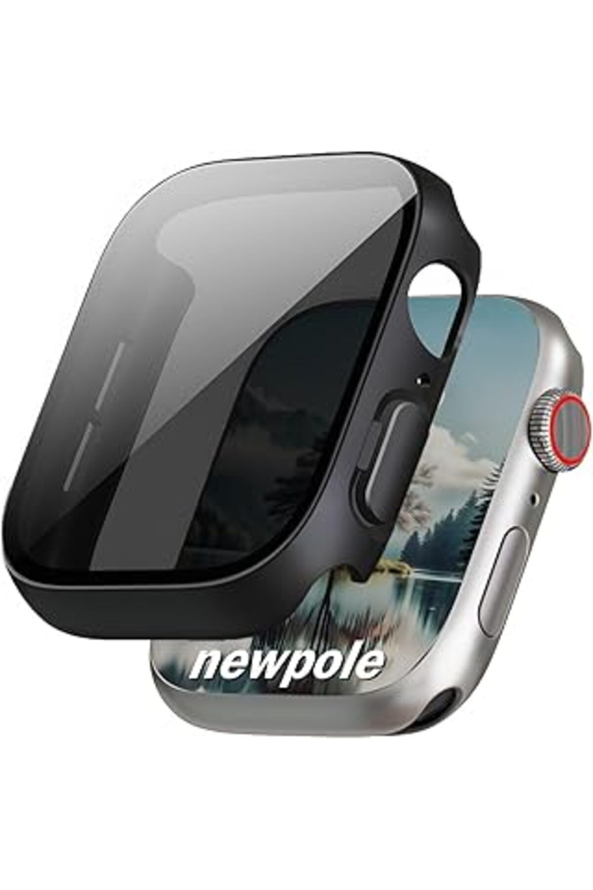 Pazarcan Newpole Apple Watch 9 8 7 41Mm Için Watch Hayalet Ekran Koruyucu Kırılmaz Cam Tam Kaplayan Watch K