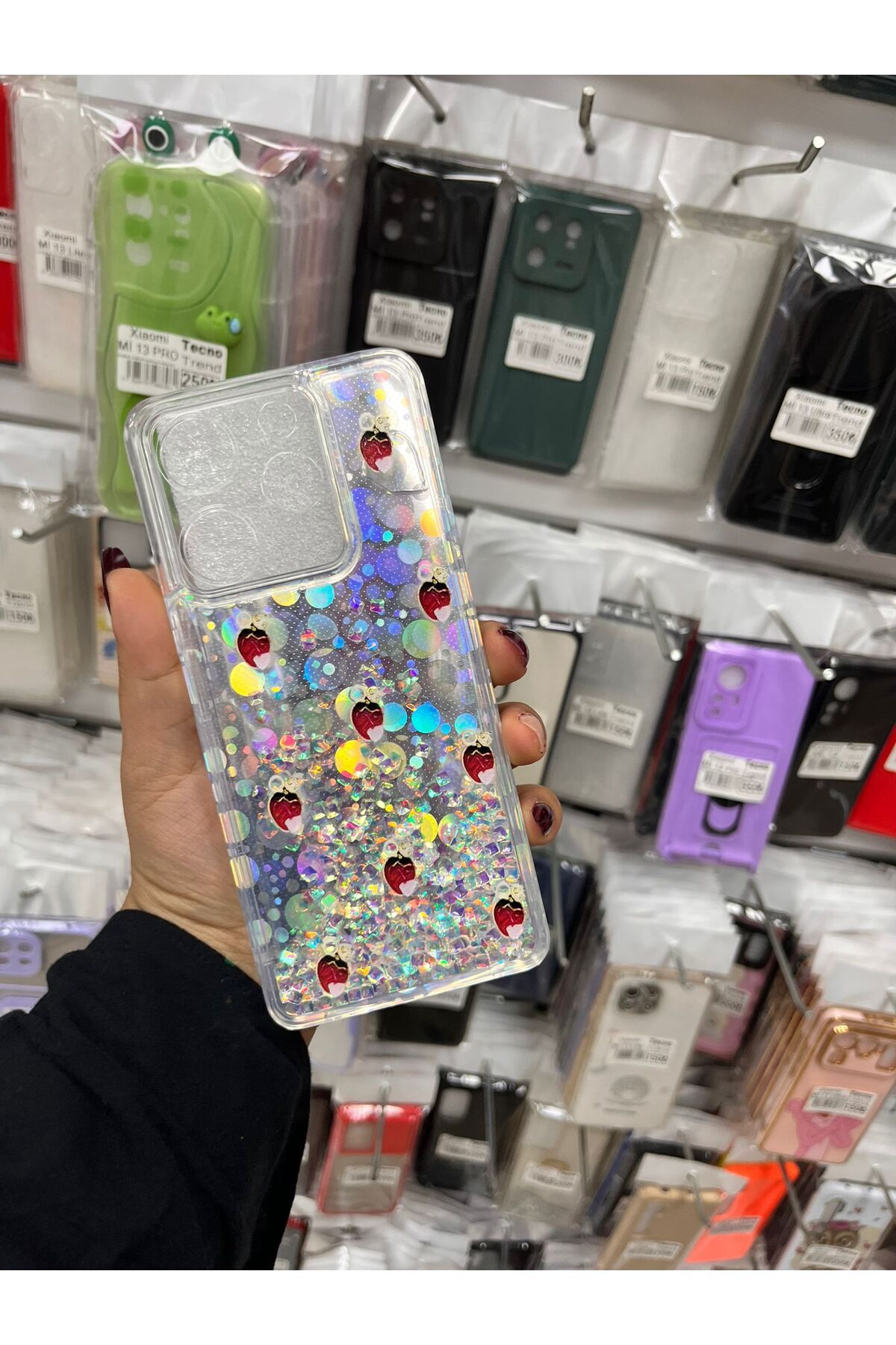 TECNOTREND Tecno Spark 10 Pro Sulu parıltılı Hologramlı şeffaf silikon kılıf