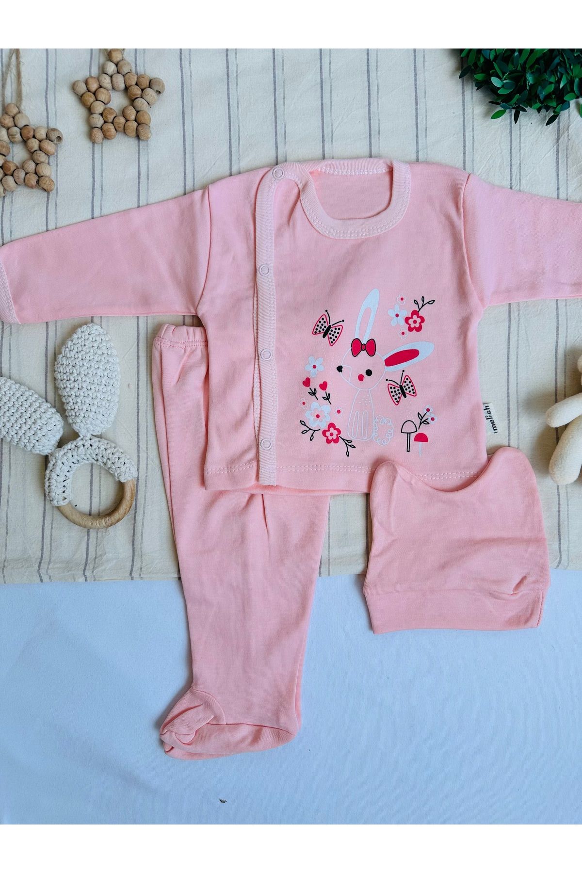 Ozer Baby Store Tavşan Baskılı Penye Takım