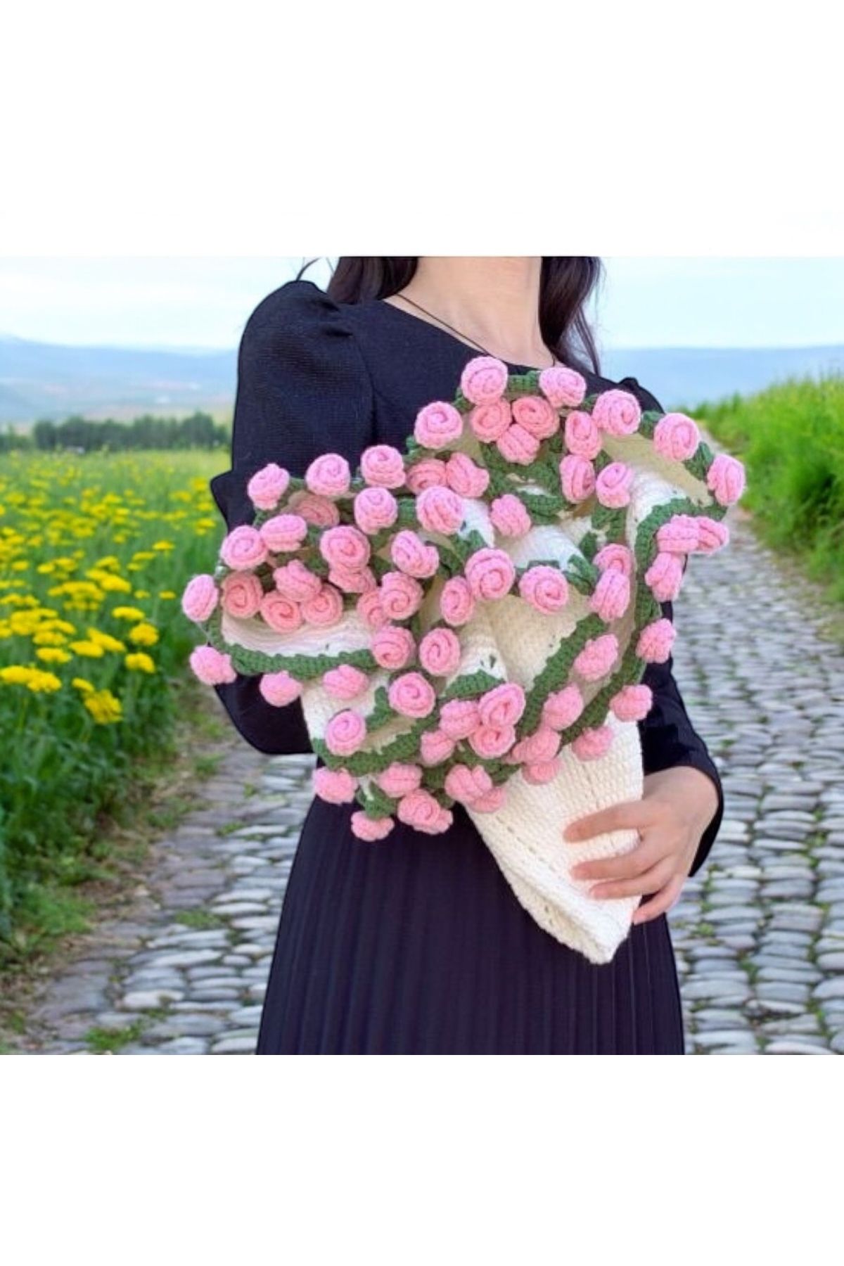 Charme Elegant el örgüsü buket şal